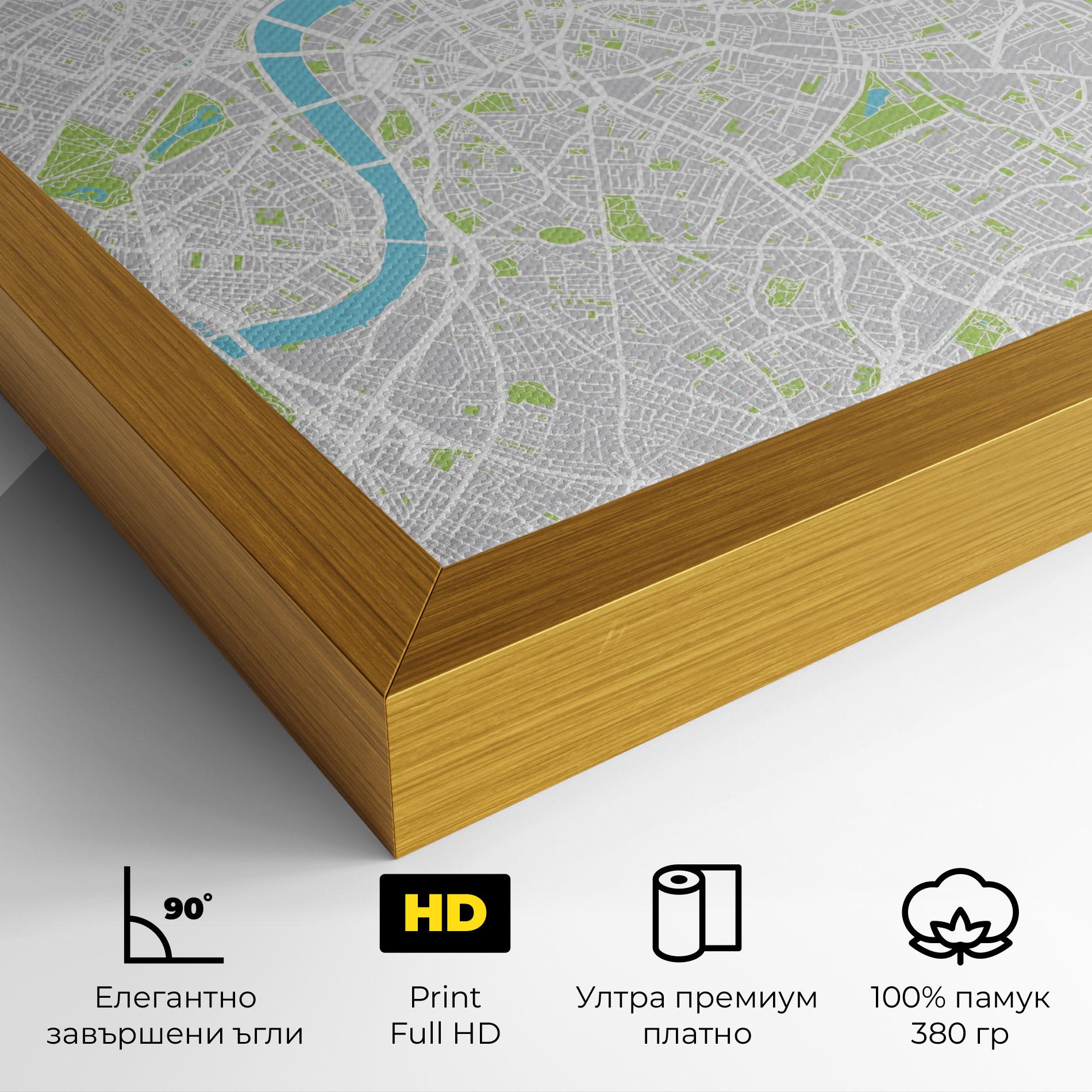 Картина на платно City Color Map mockup 4