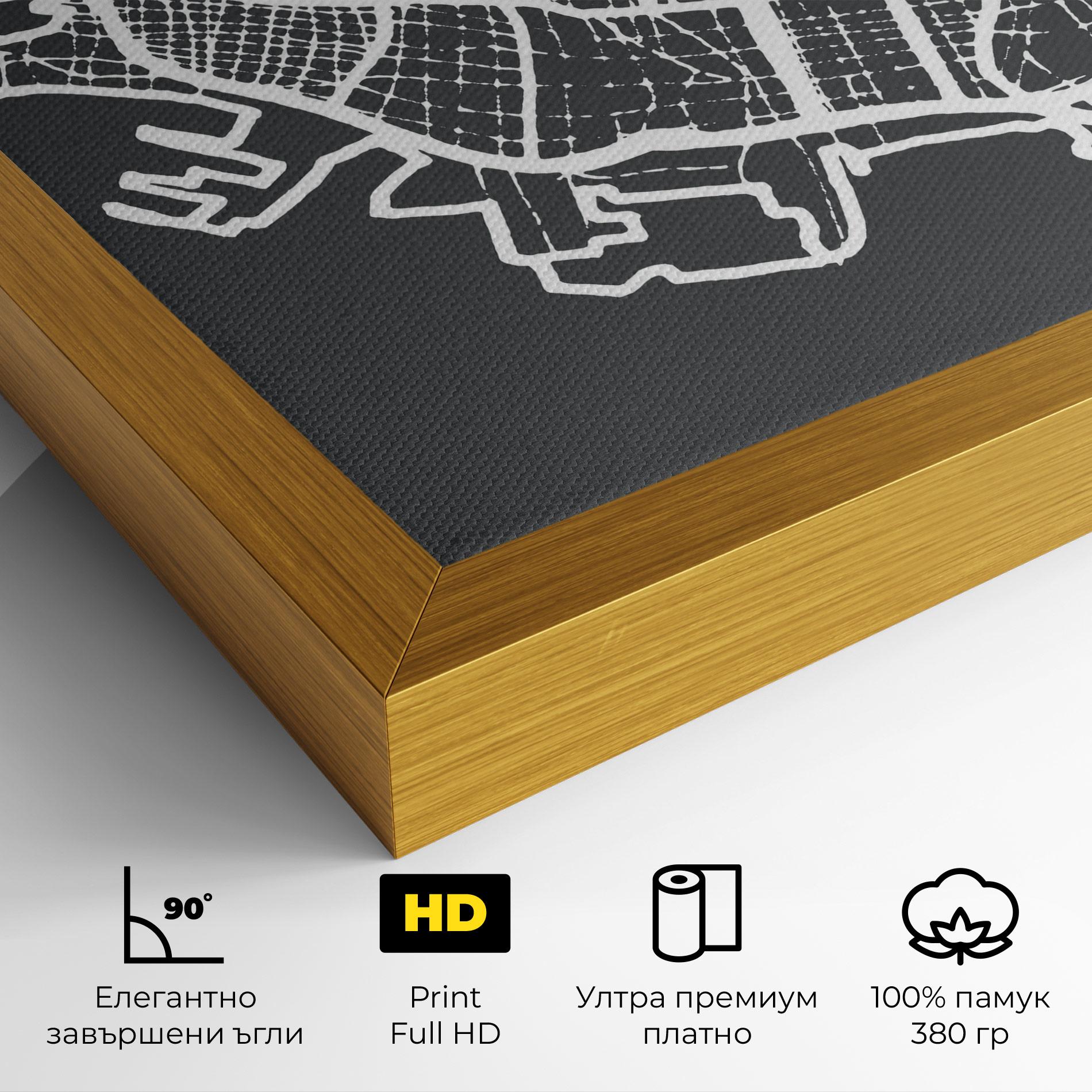 Картина на платно Genoa Map mockup 4