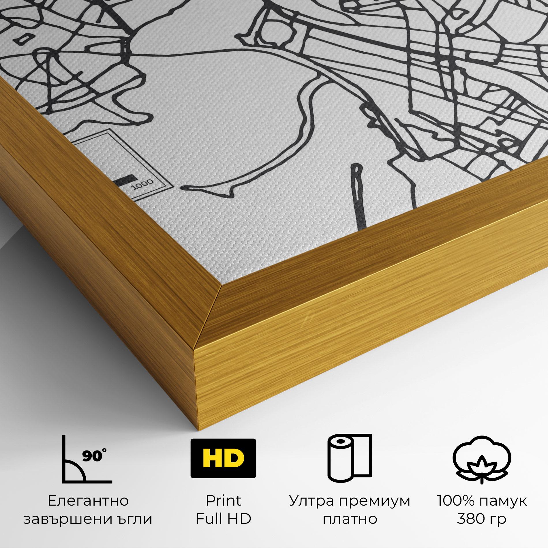 Картина на платно Kazan Map mockup 4