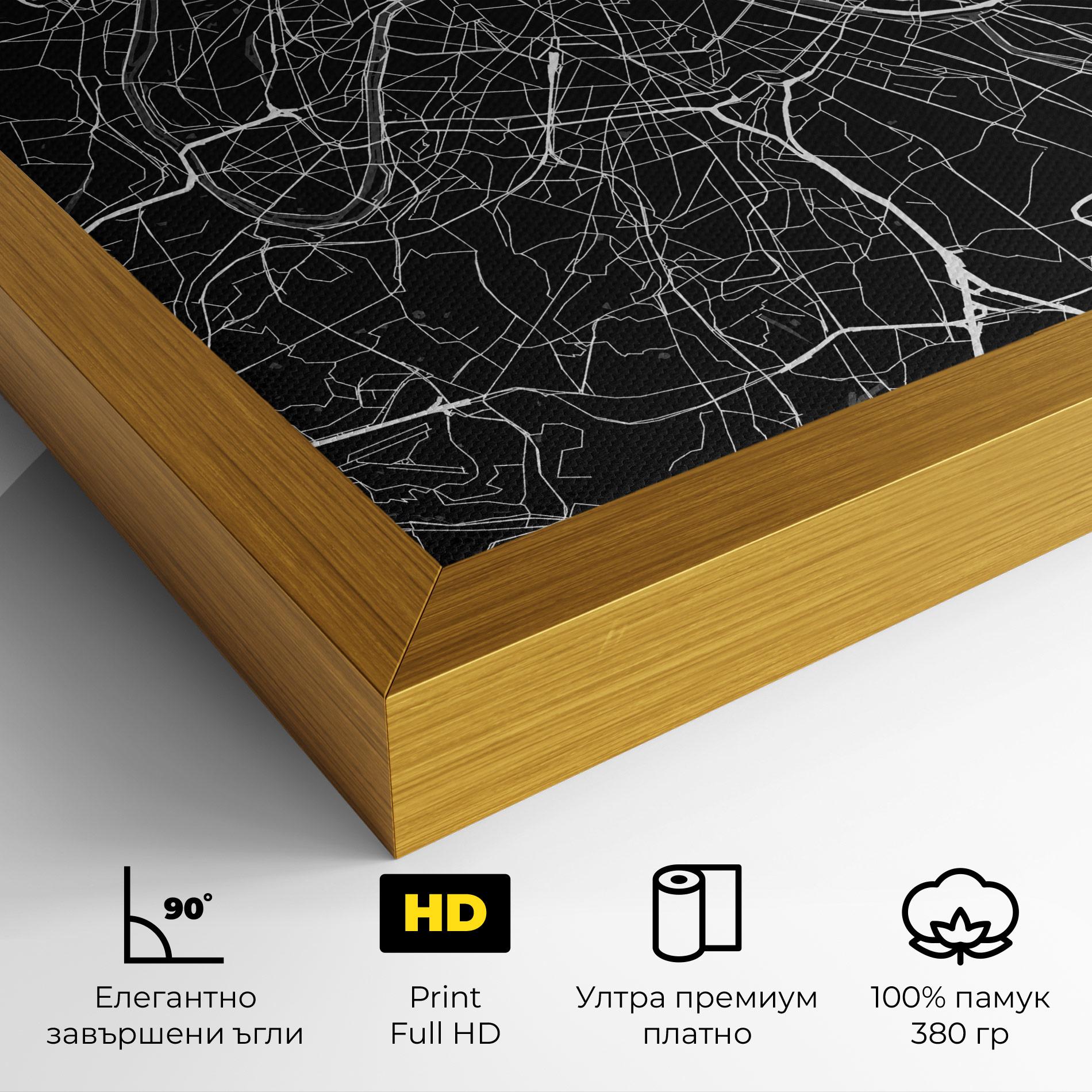 Картина на платно White Line City mockup 4