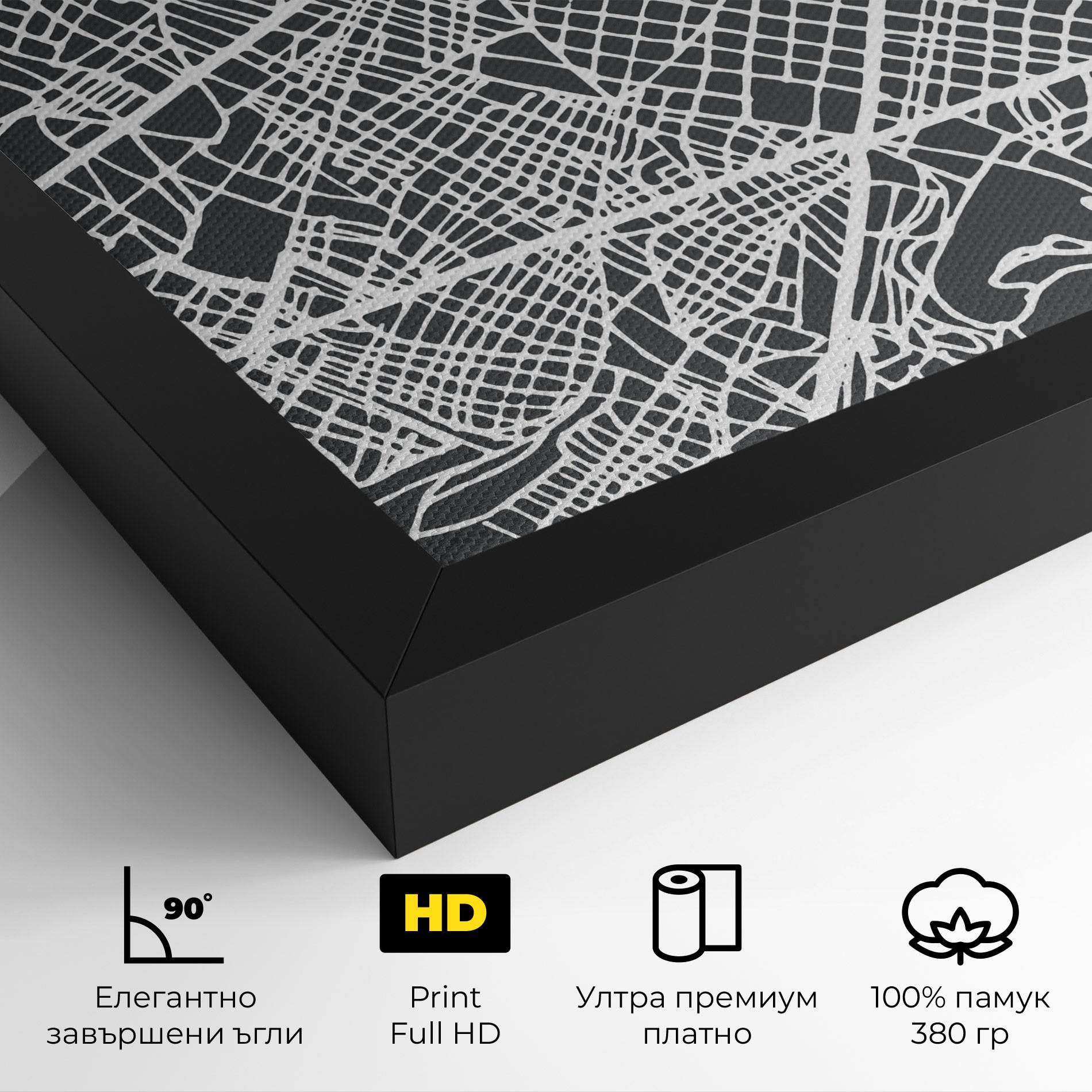 Картина на платно Barcelona Map mockup 4