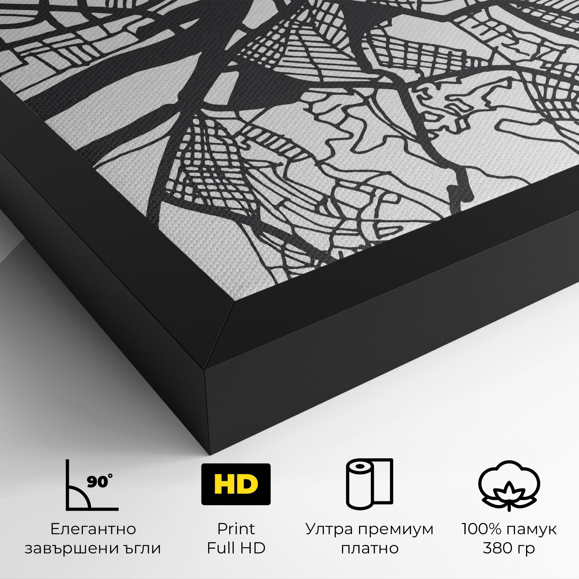 Картина на платно Belgrade Map mockup 4