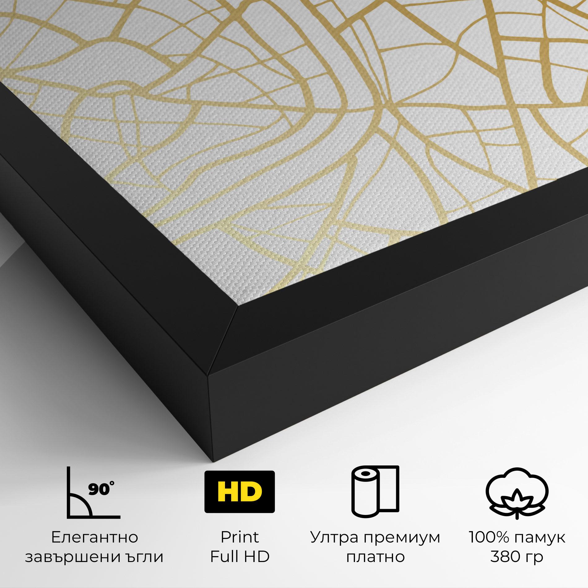 Картина на платно London Gold Map mockup 4