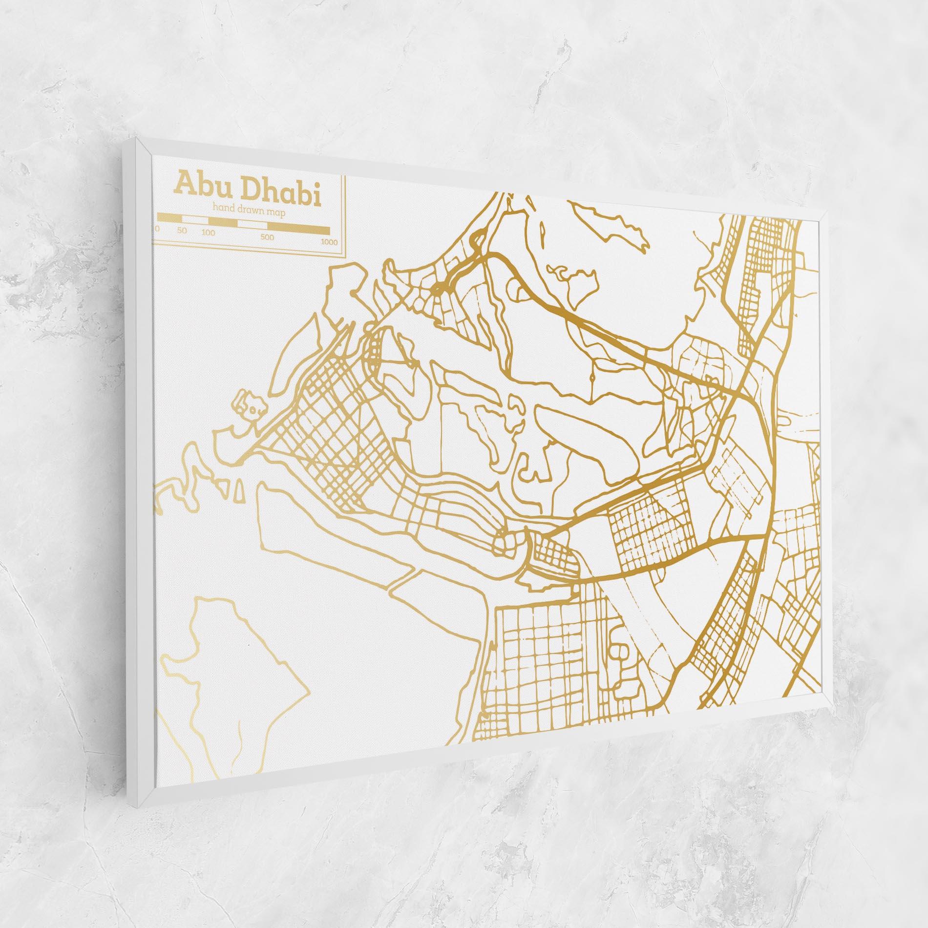Картина на платно Abu Dhabi Map mockup 1