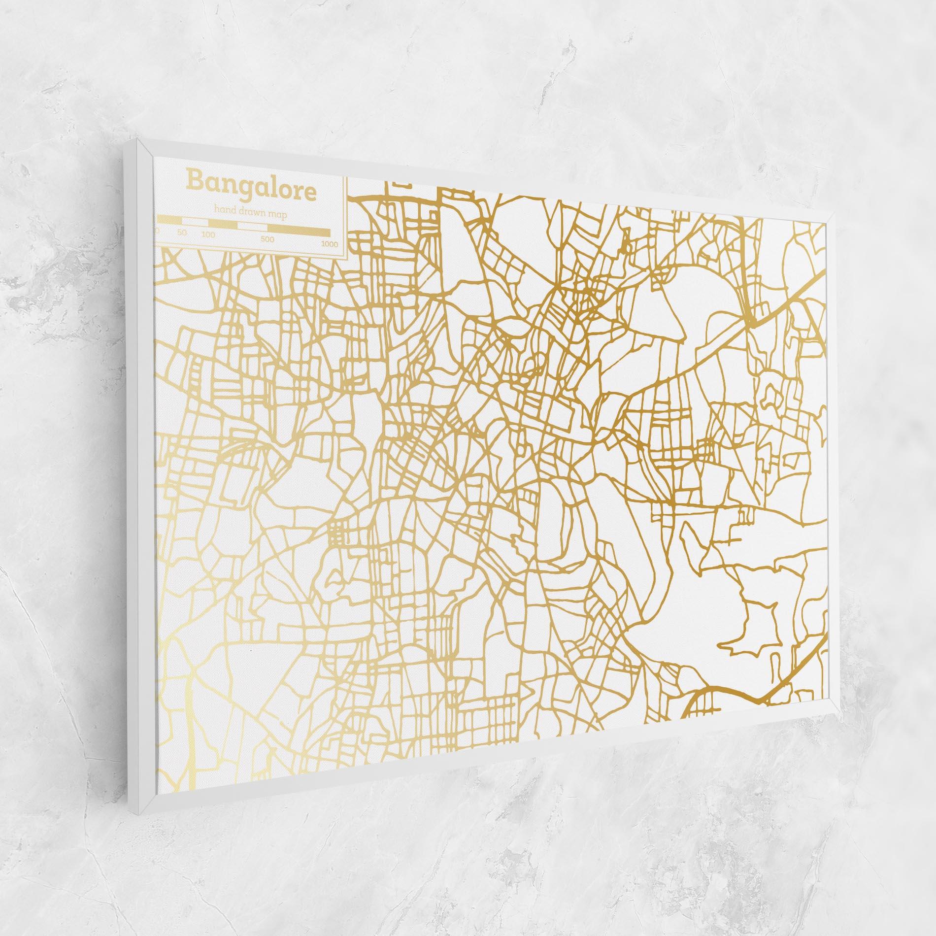 Картина на платно Bangalore Map mockup 1
