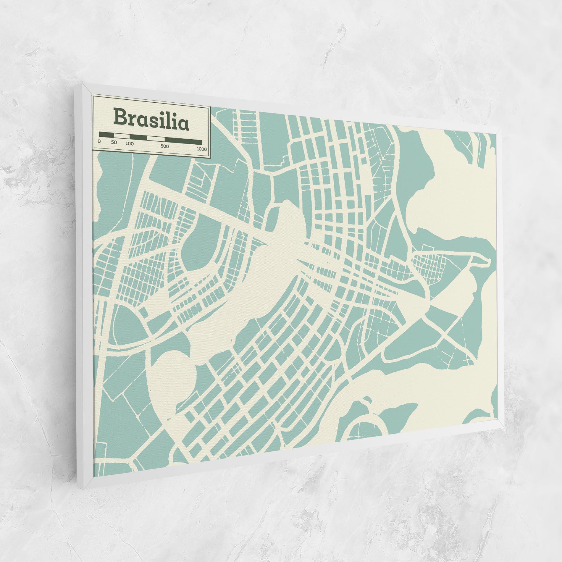 Картина на платно Brasilia Map mockup 1