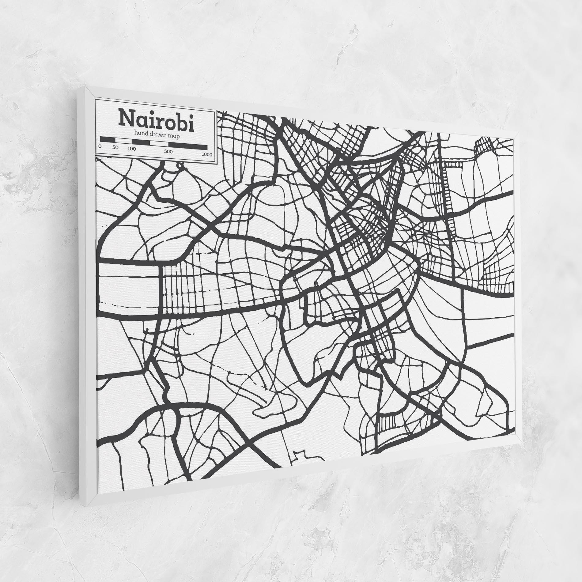 Картина на платно Nairobi Map mockup 1