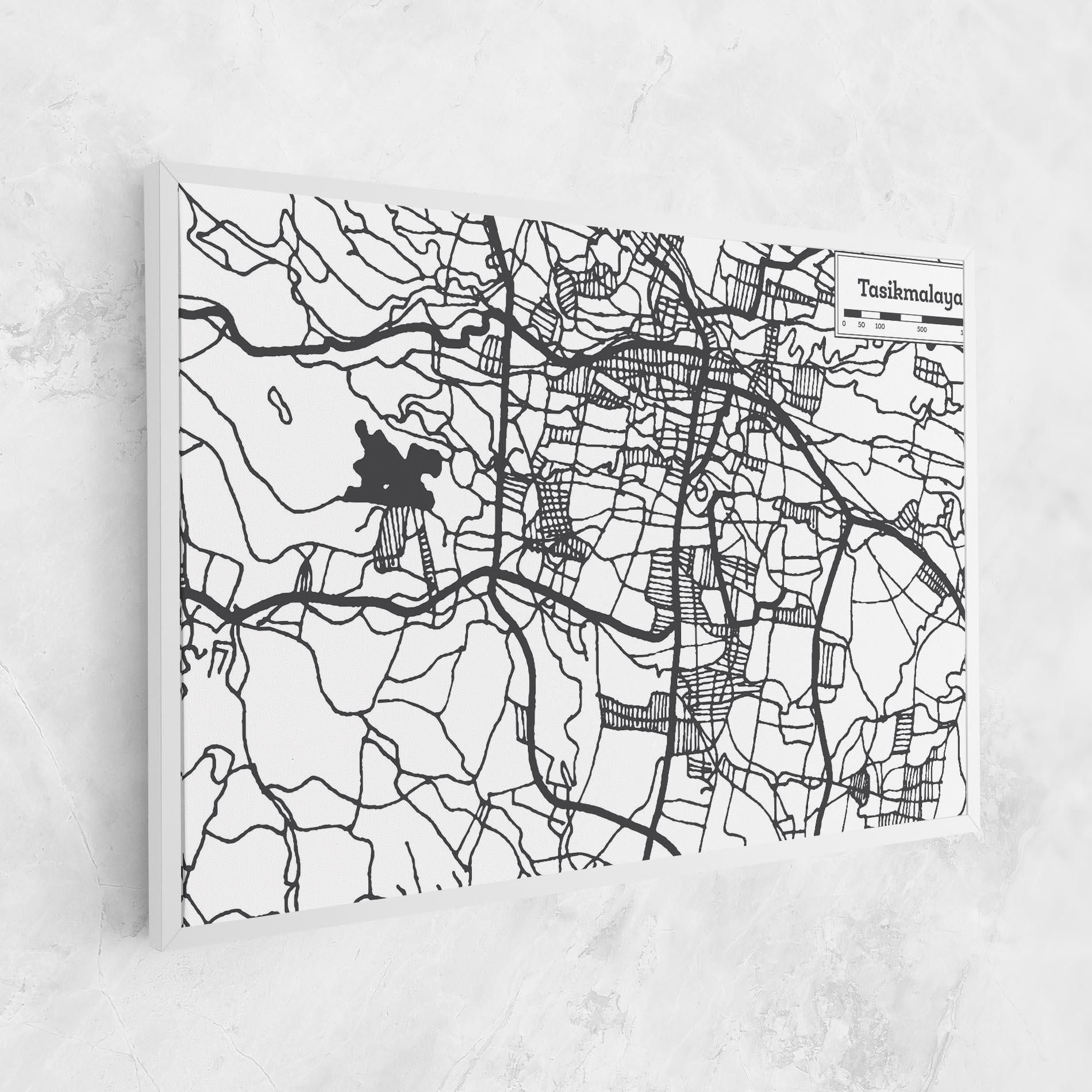 Картина на платно Tasikmalaya Map mockup 1