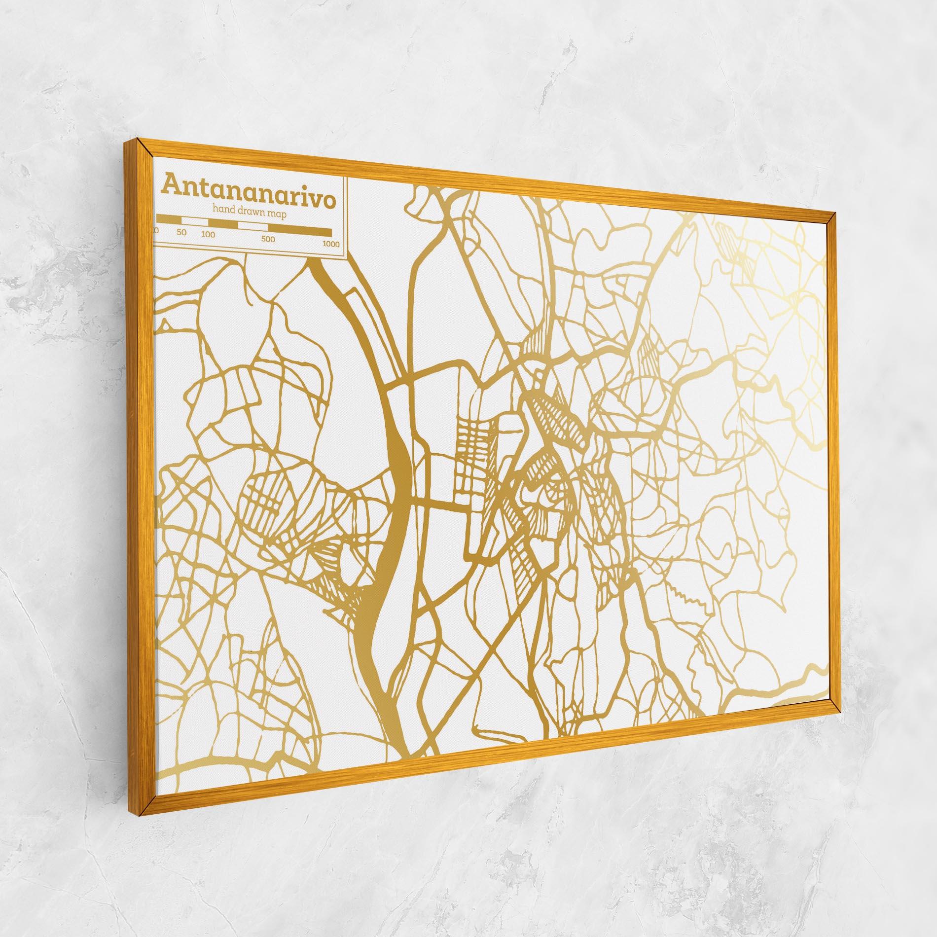 Картина на платно Antananarivo Map mockup 1