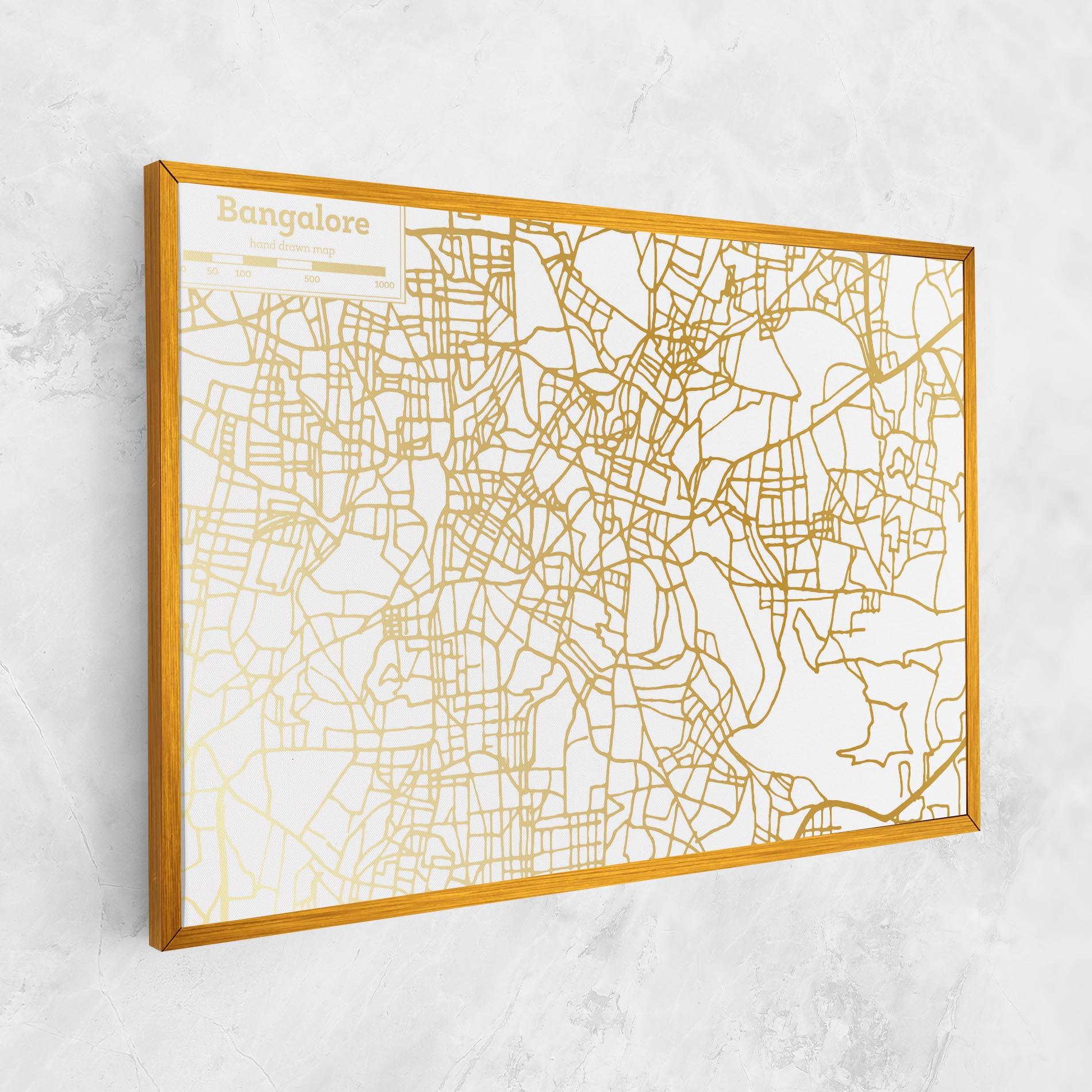 Картина на платно Bangalore Map mockup 1