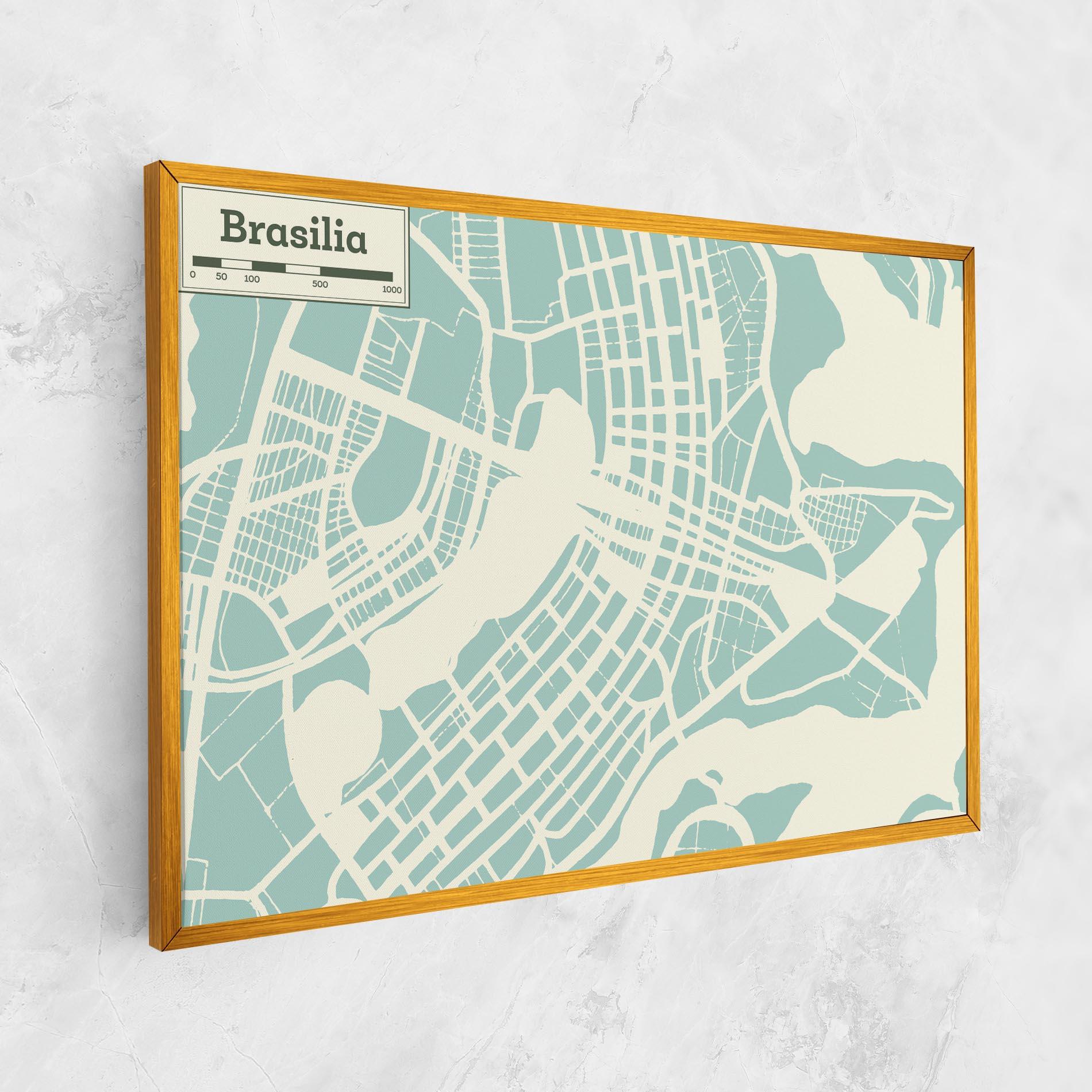 Картина на платно Brasilia Map mockup 1