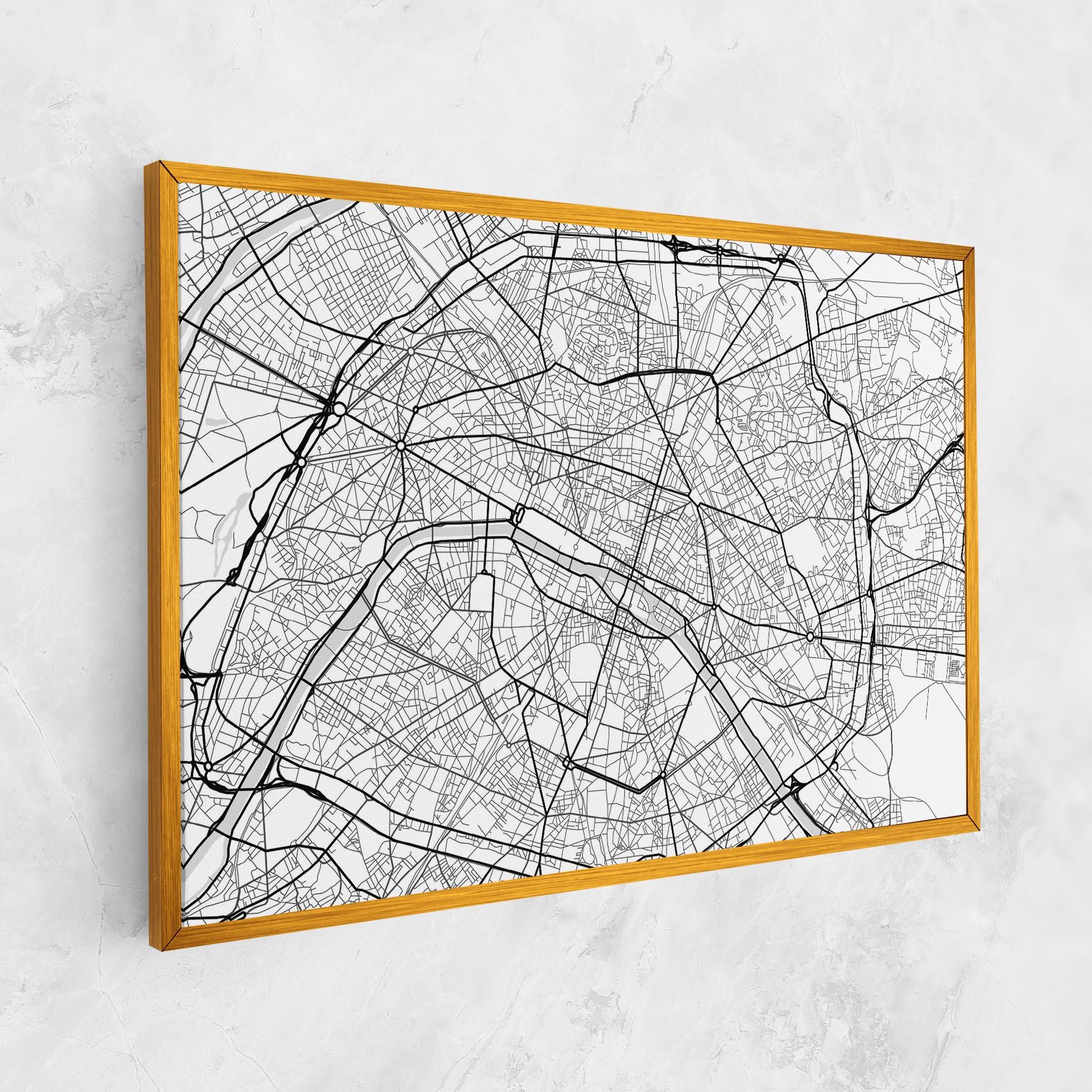 Картина на платно City Black Line mockup 1