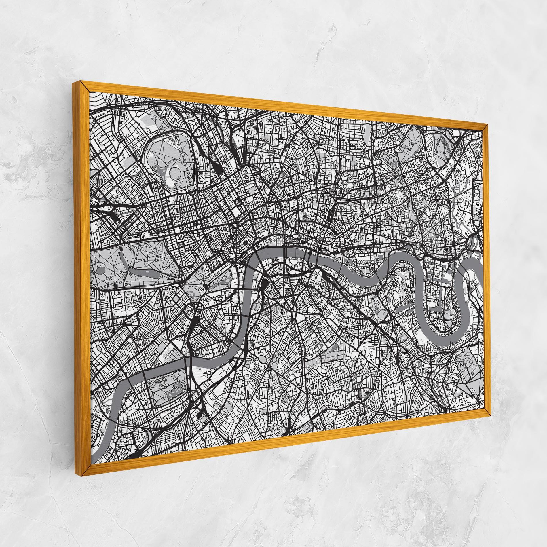 Картина на платно City Map mockup 1