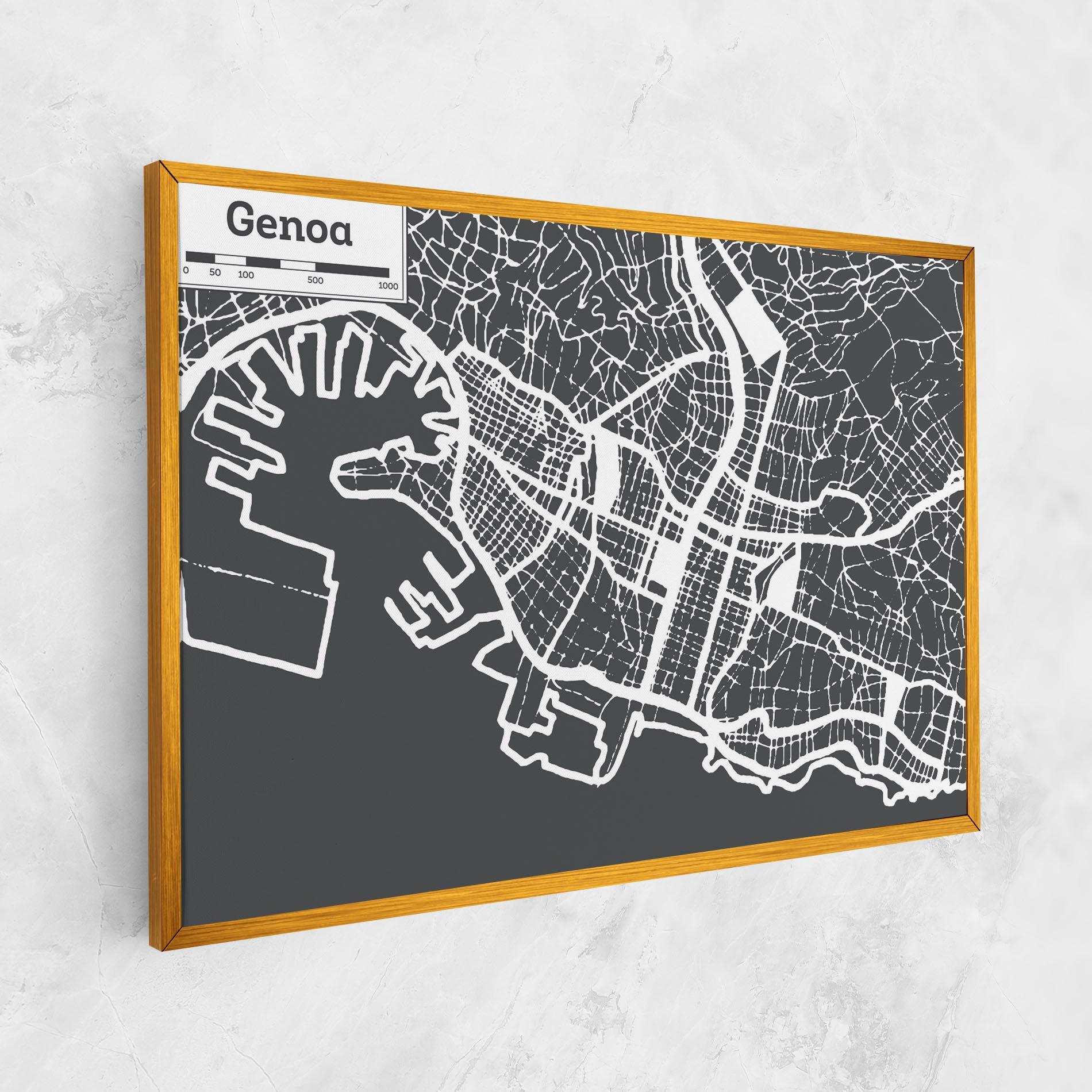Картина на платно Genoa Map mockup 1