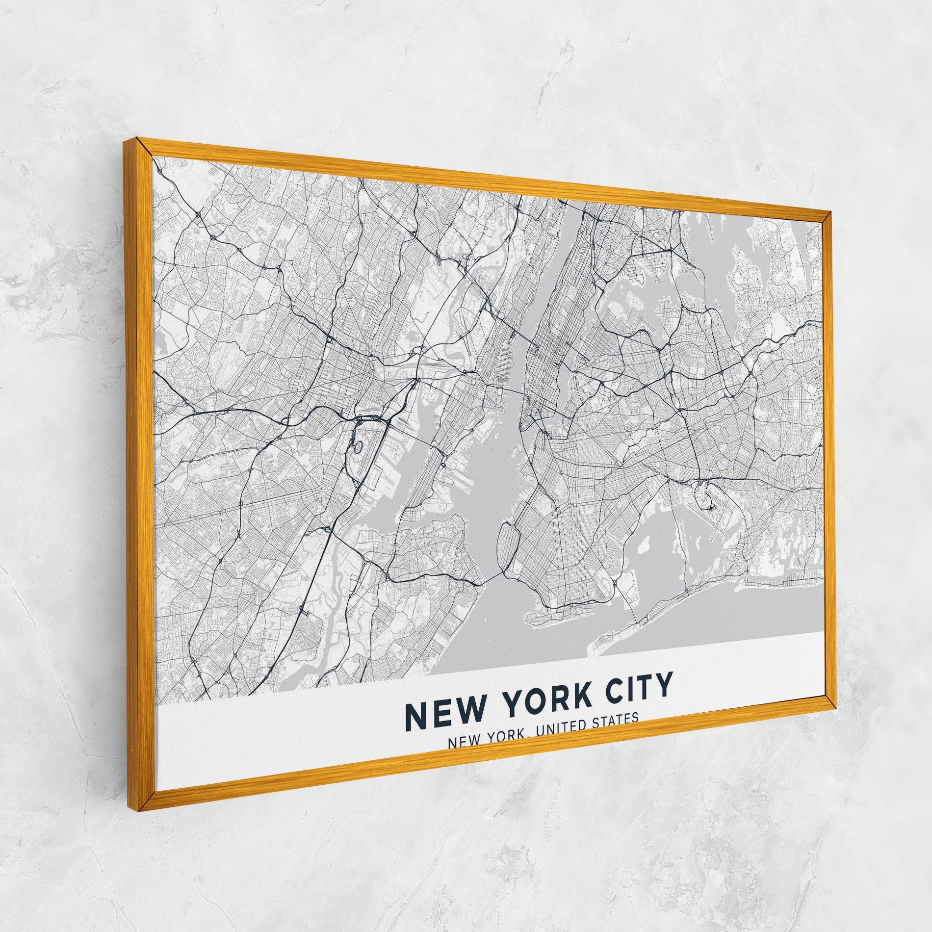 Картина на платно New York Map mockup 1