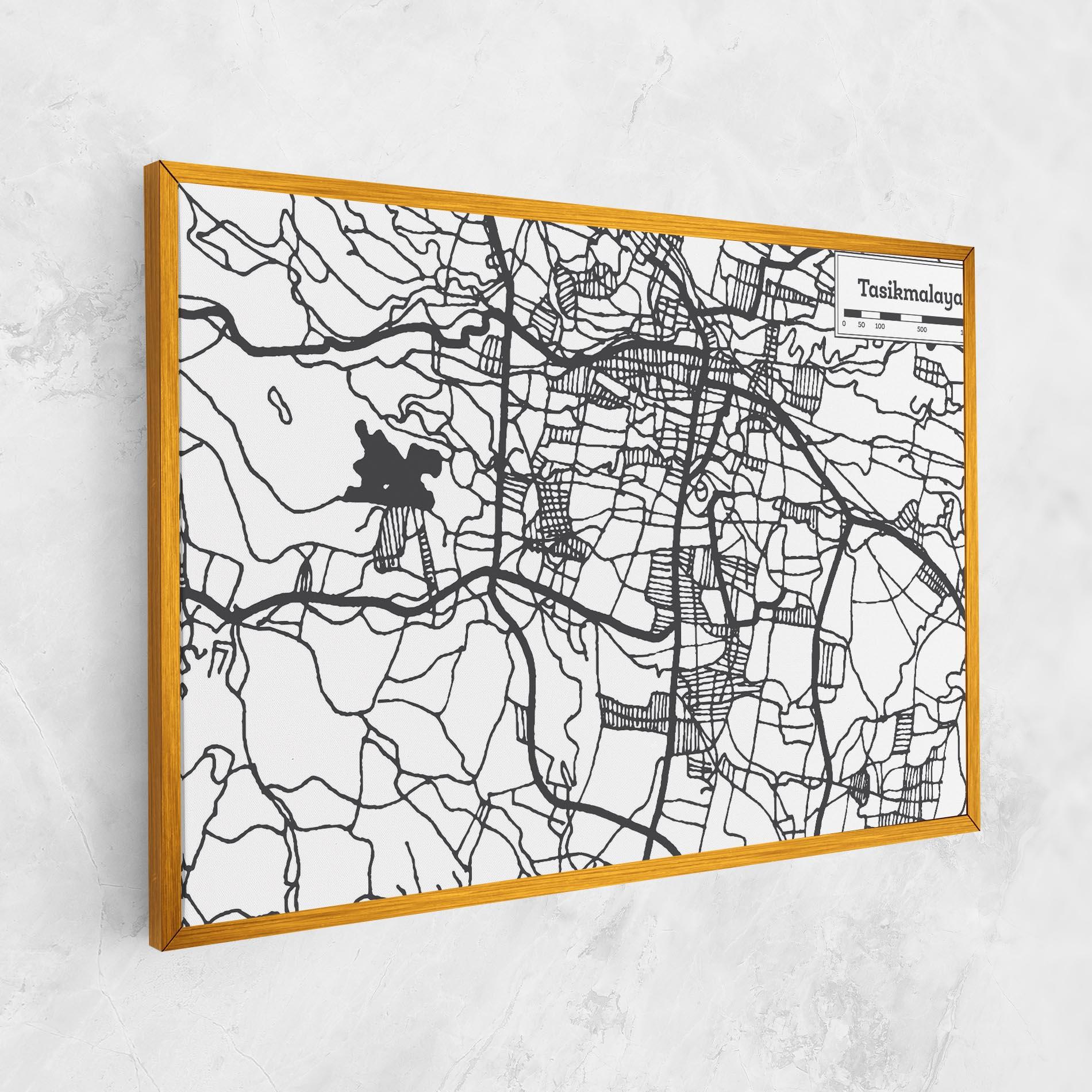Картина на платно Tasikmalaya Map mockup 1