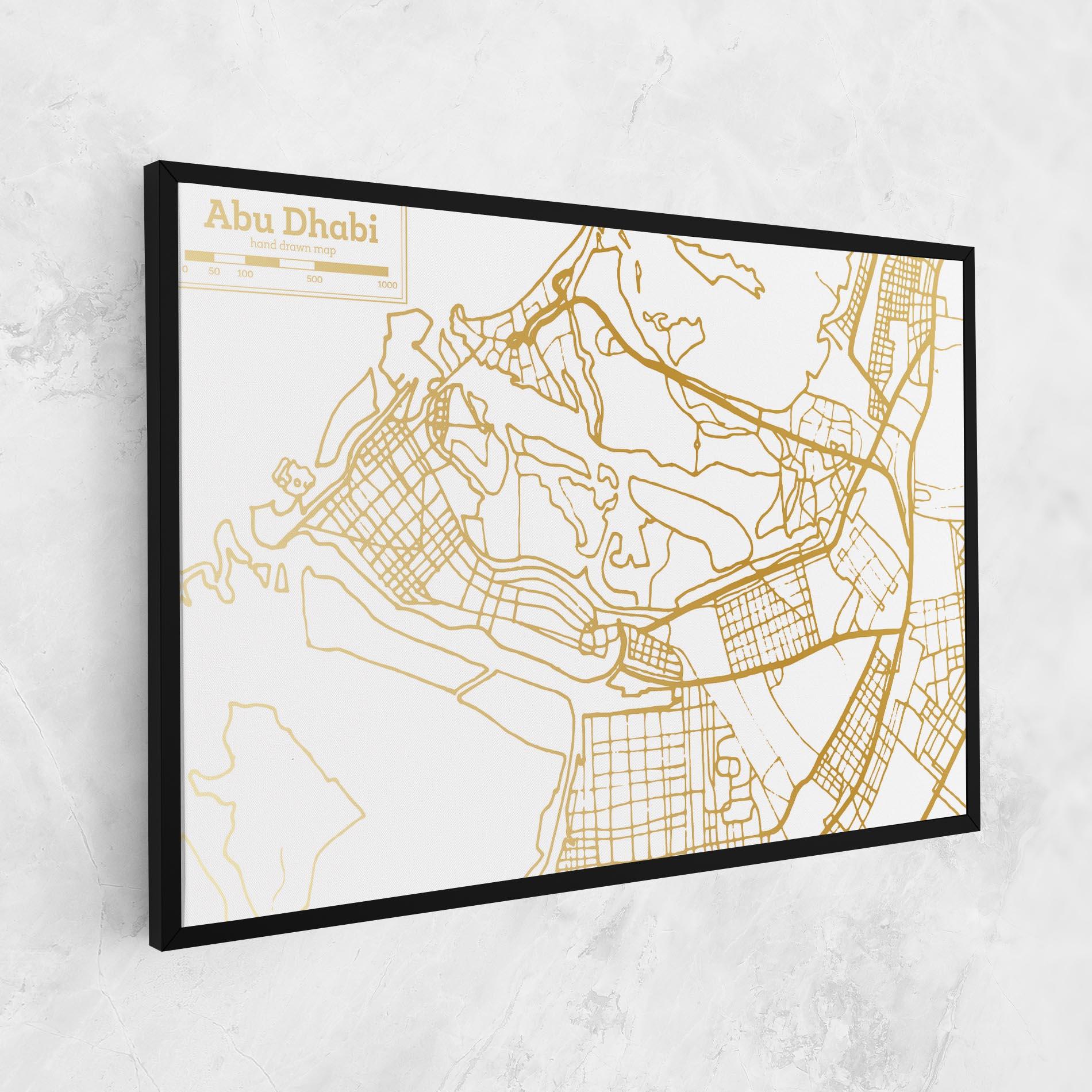 Картина на платно Abu Dhabi Map mockup 1