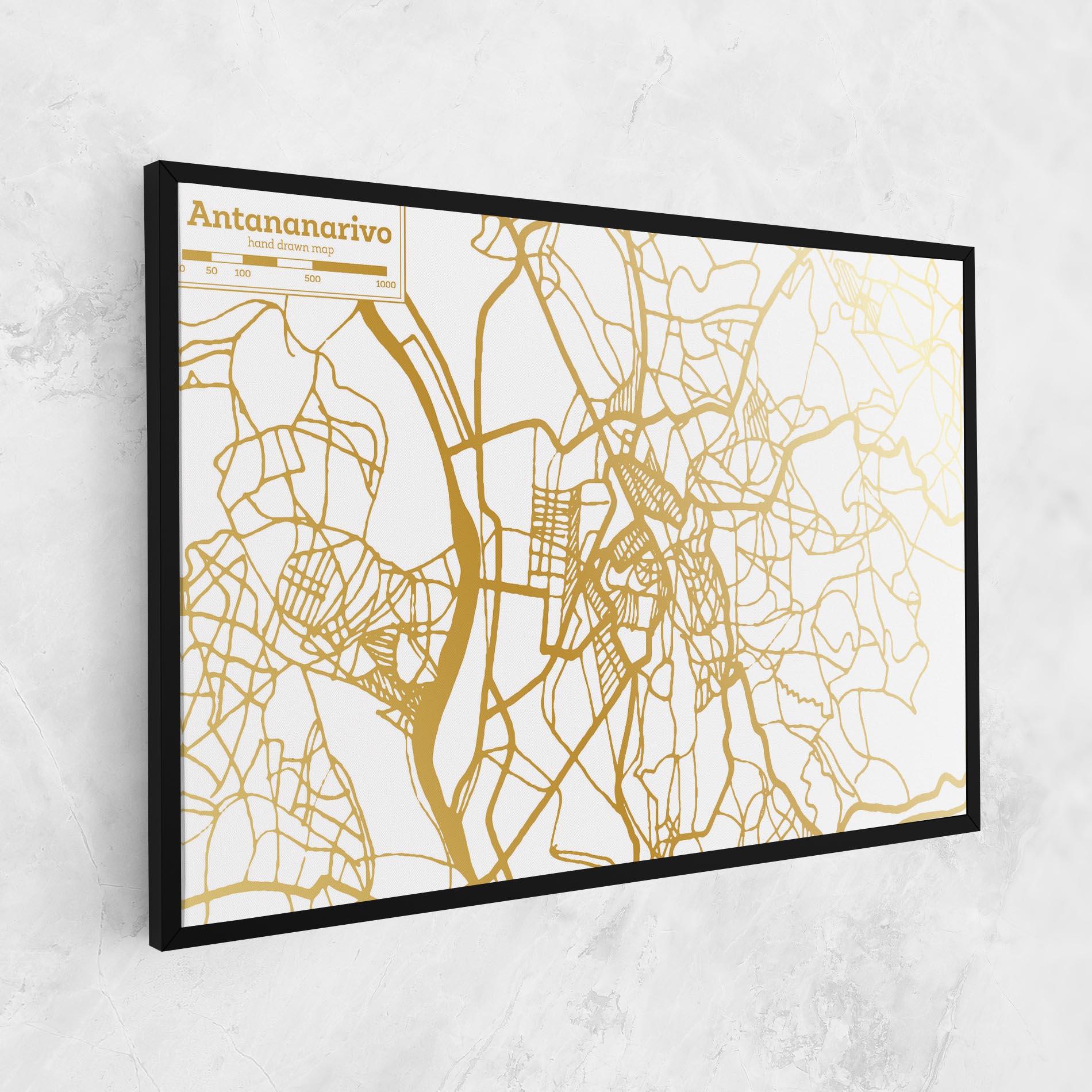 Картина на платно Antananarivo Map mockup 1
