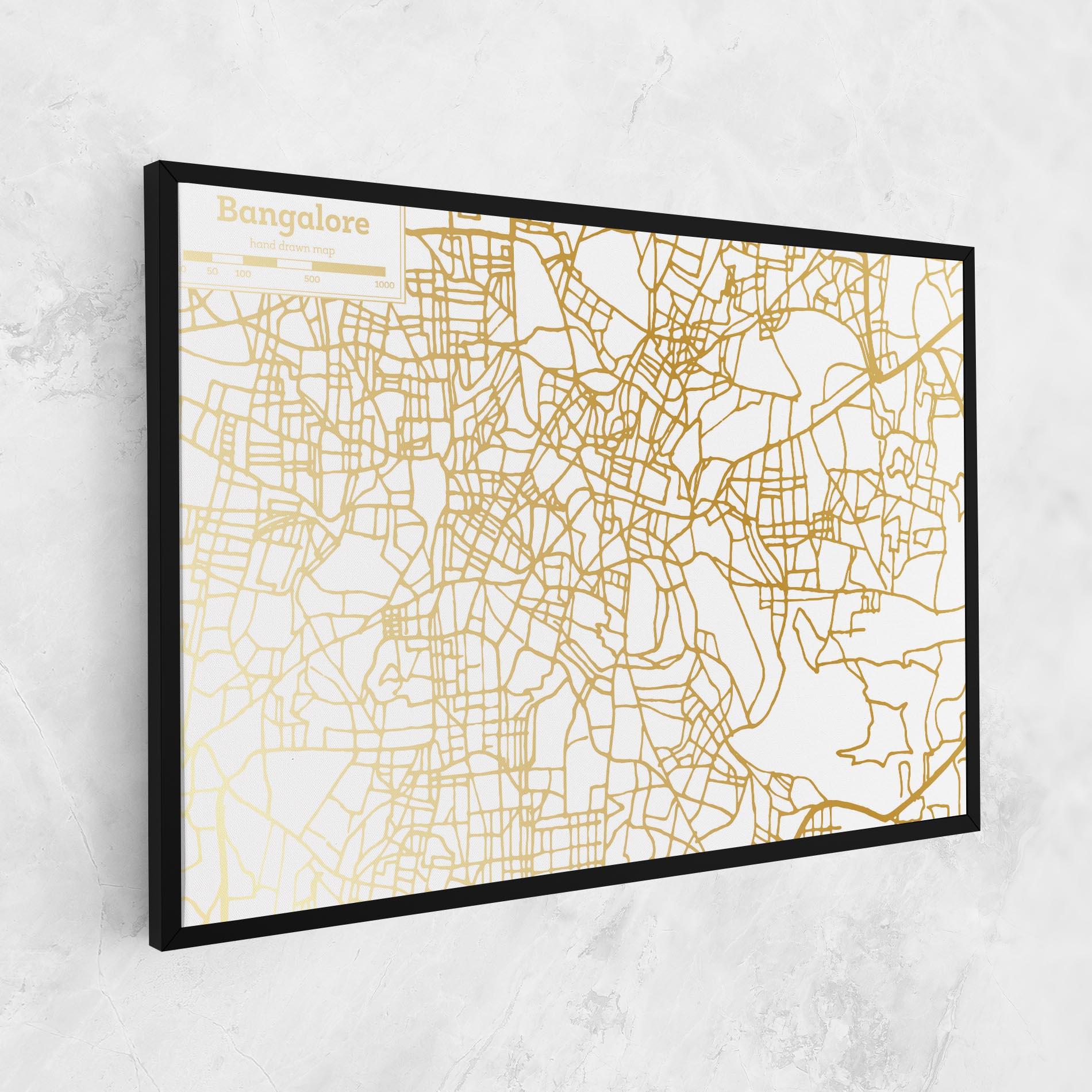 Картина на платно Bangalore Map mockup 1