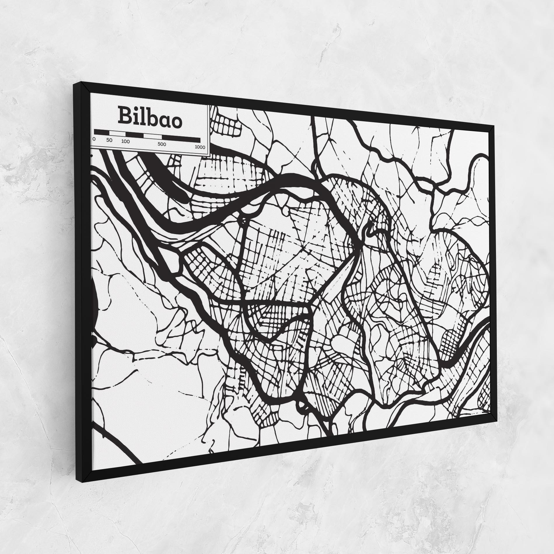 Картина на платно Bilbao Map mockup 1
