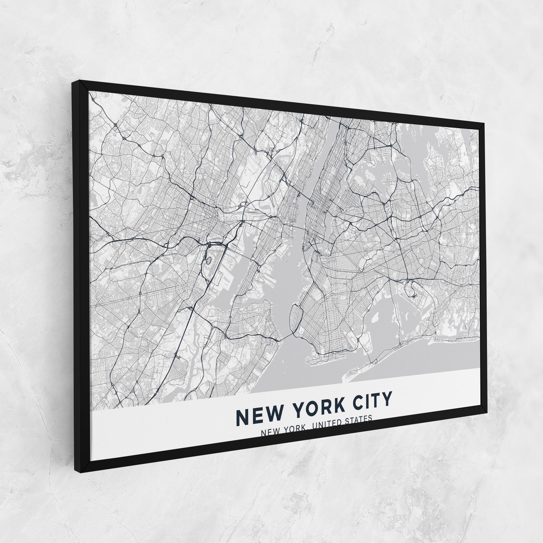 Картина на платно New York Map mockup 1