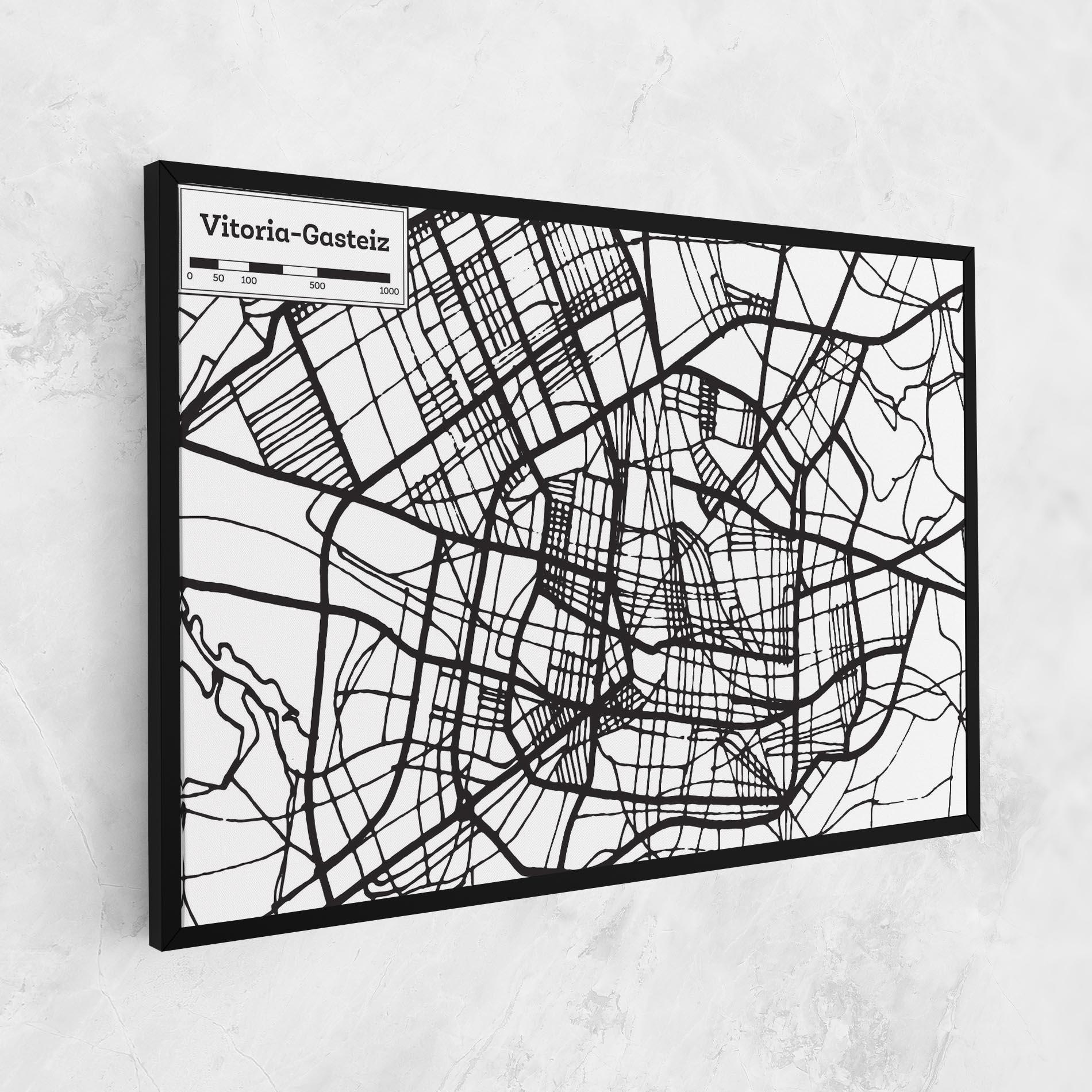 Картина на платно Vitoria Gasteiz Map mockup 1