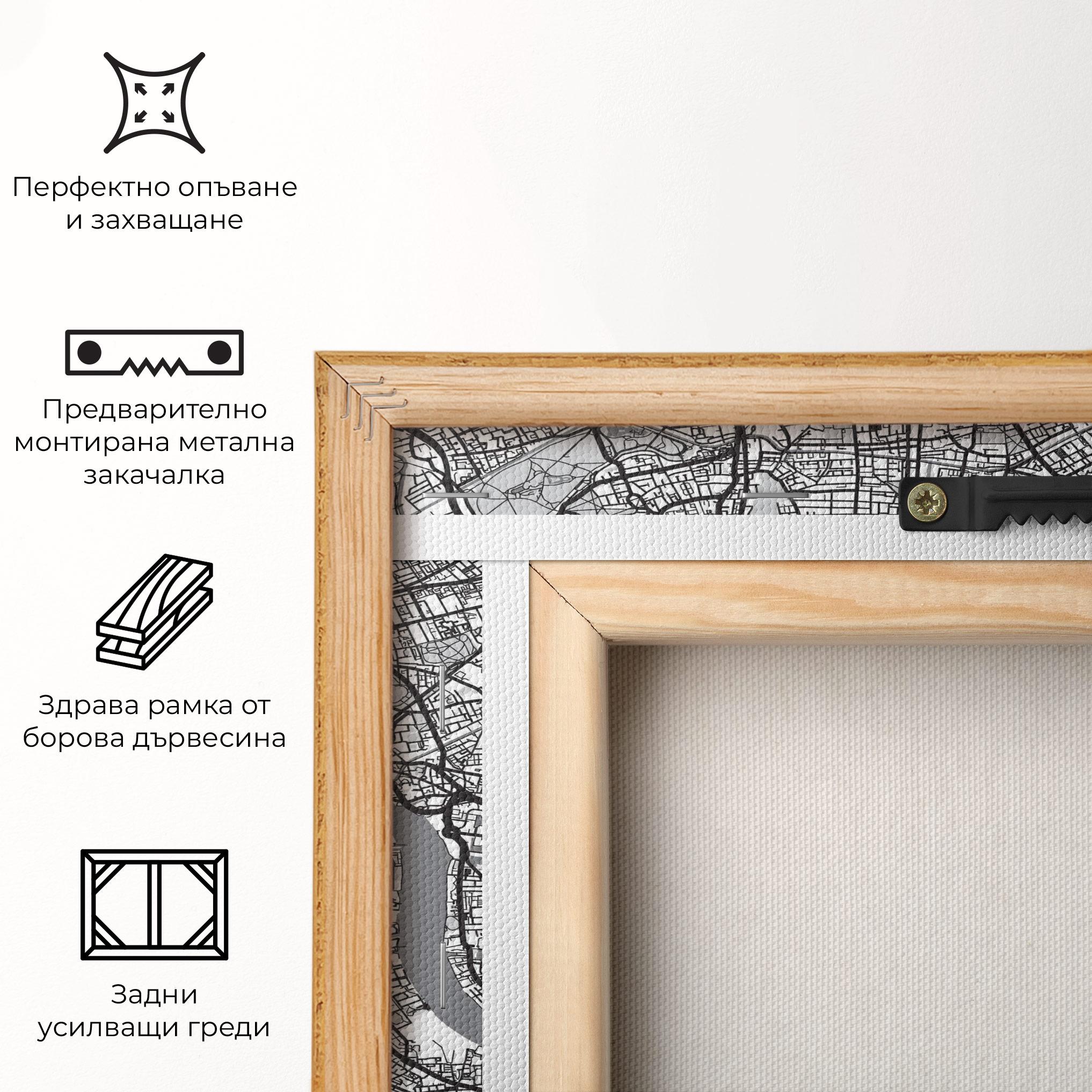 Картина на платно City Map mockup 5