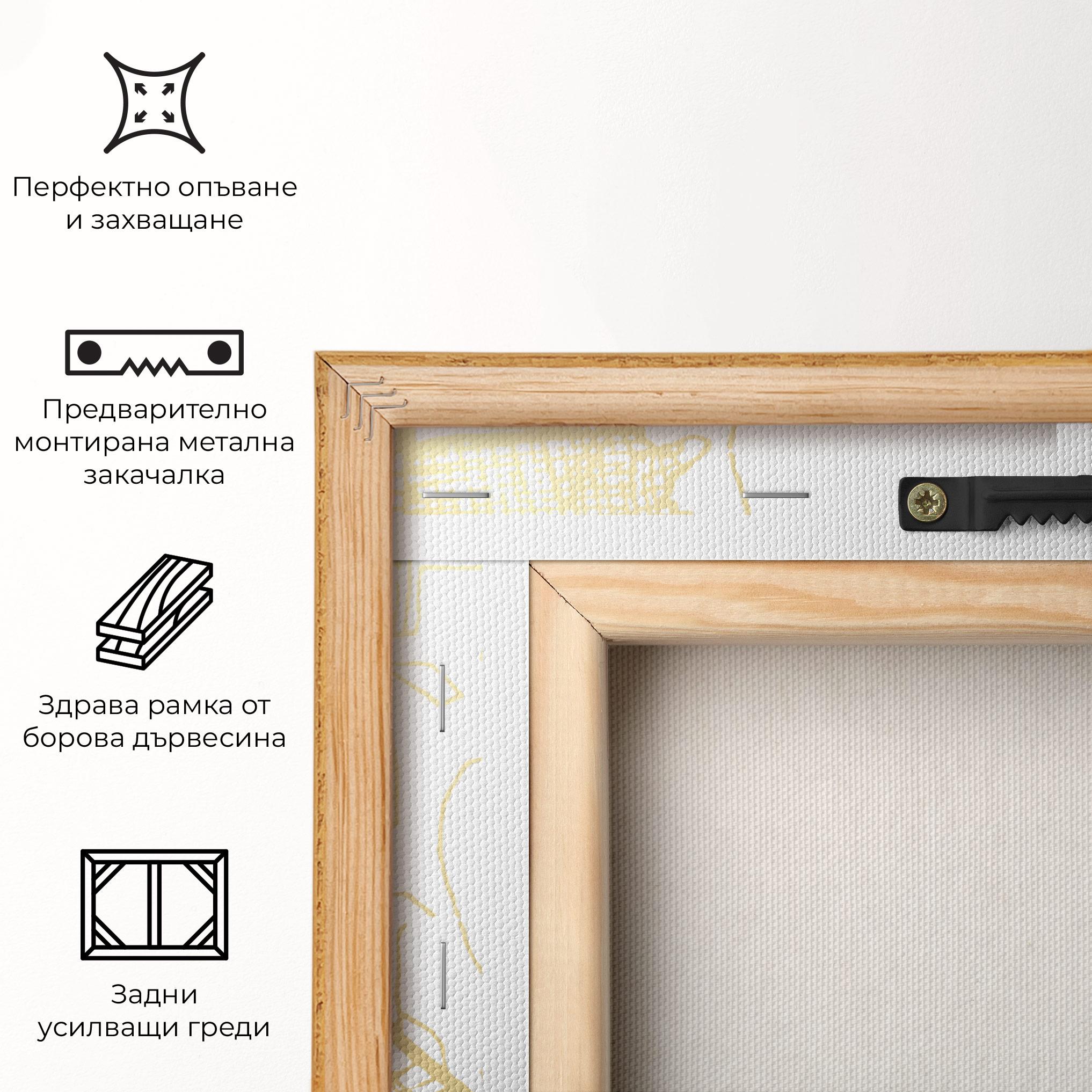 Картина на платно Las Palmas Gold Map mockup 5