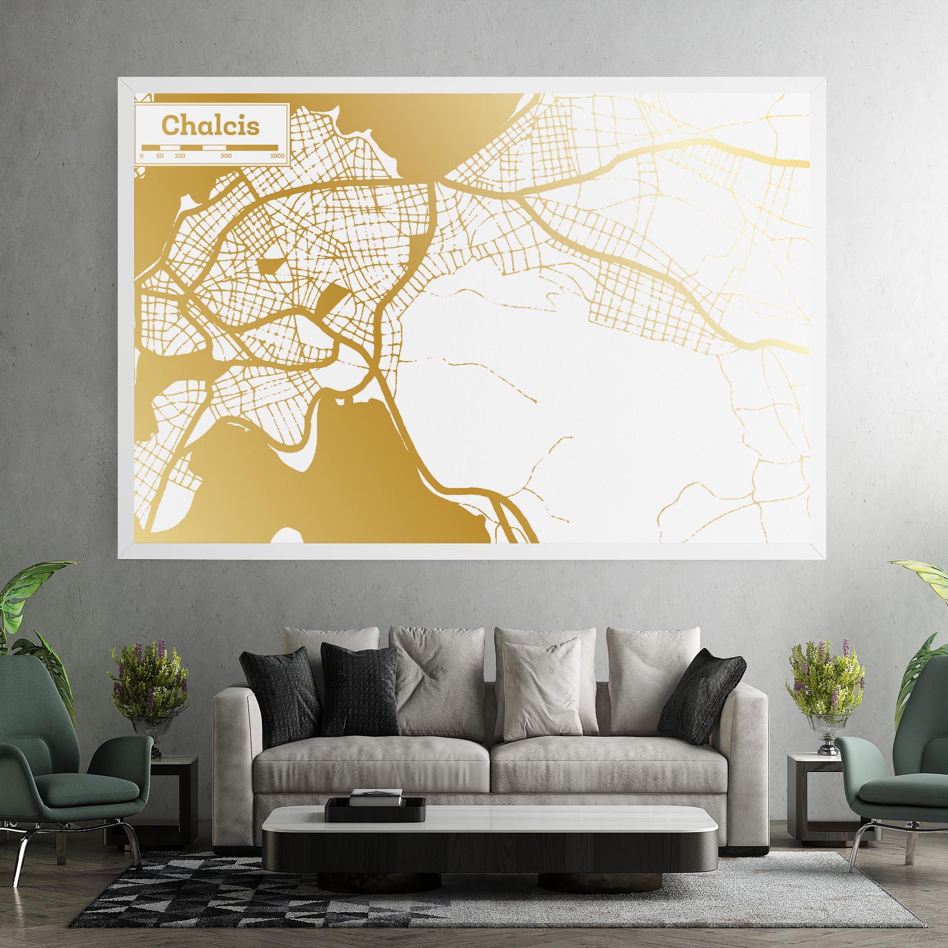 Картина на платно Chalcis Gold Map mockup 7
