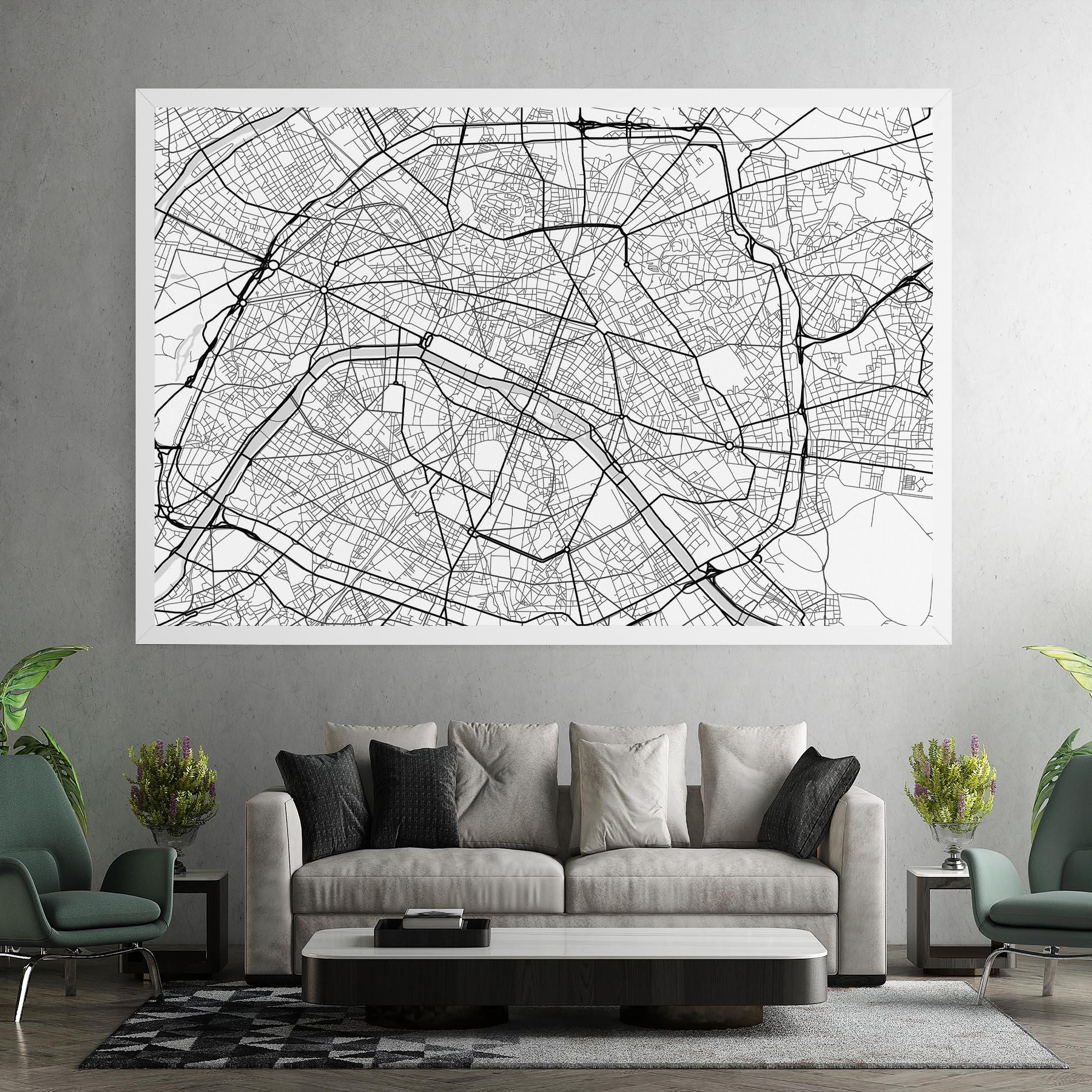 Картина на платно City Black Line mockup 7