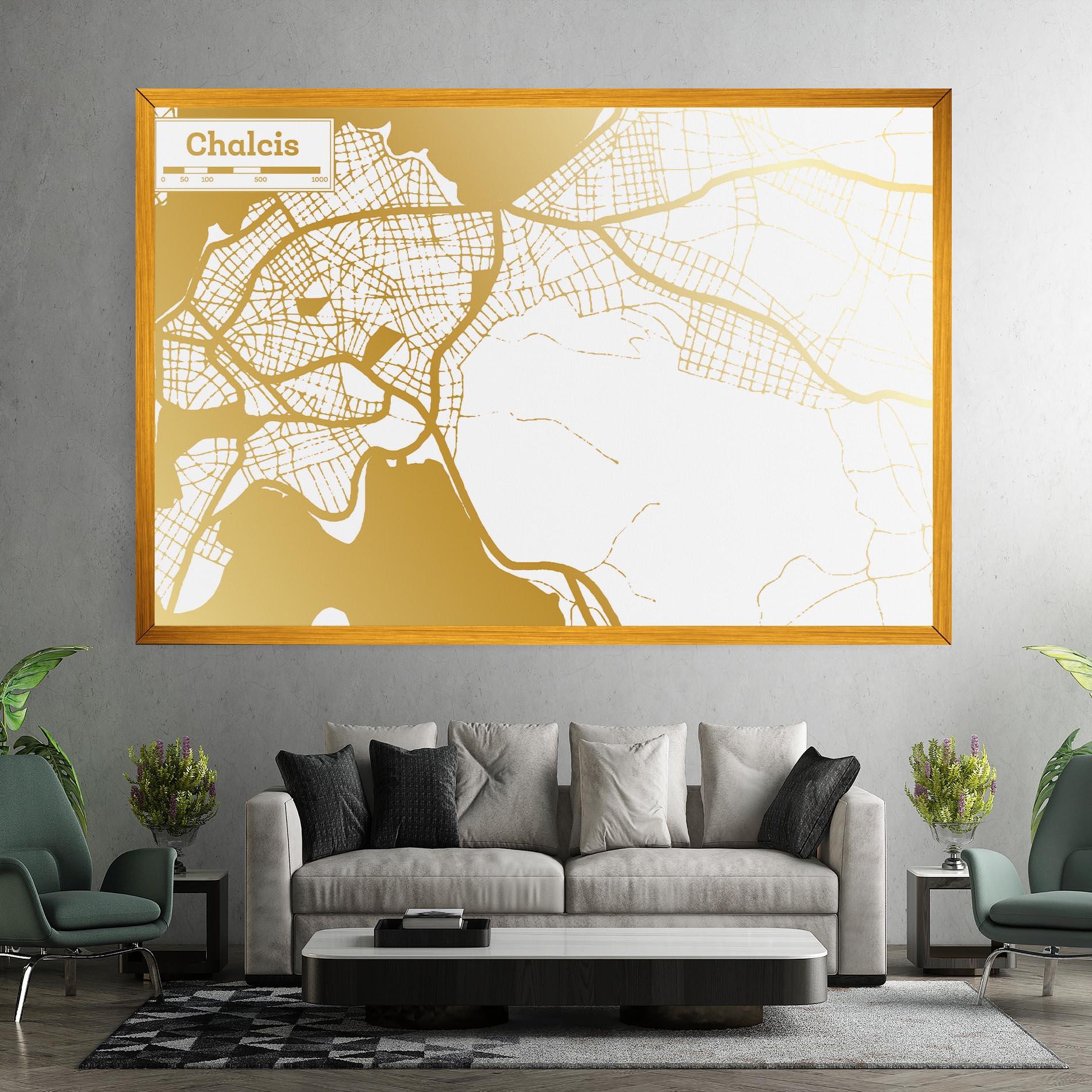 Картина на платно Chalcis Gold Map mockup 7