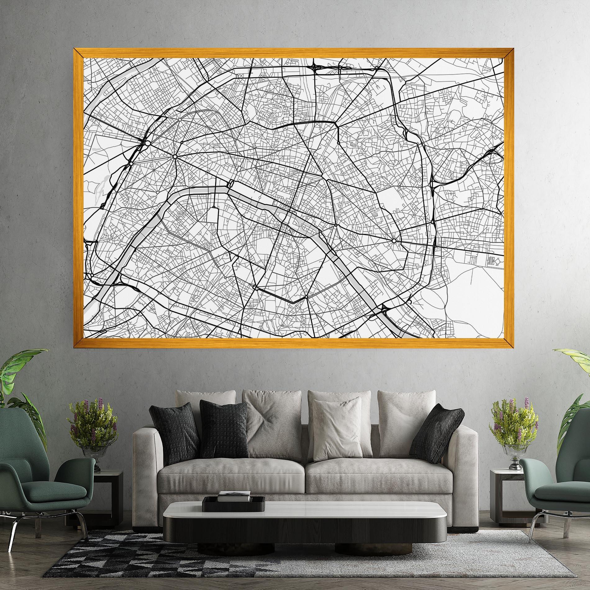 Картина на платно City Black Line mockup 7