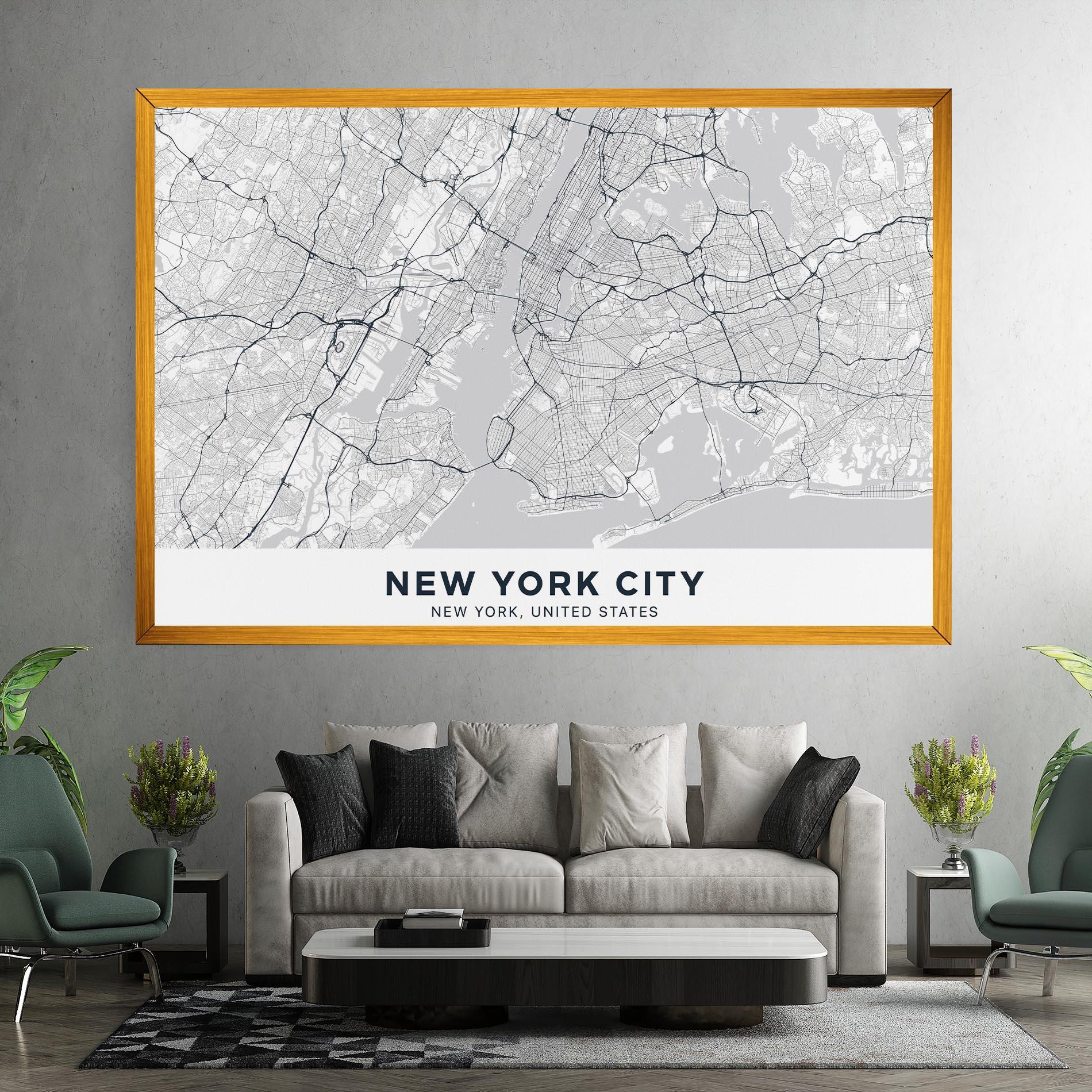 Картина на платно New York Map mockup 7