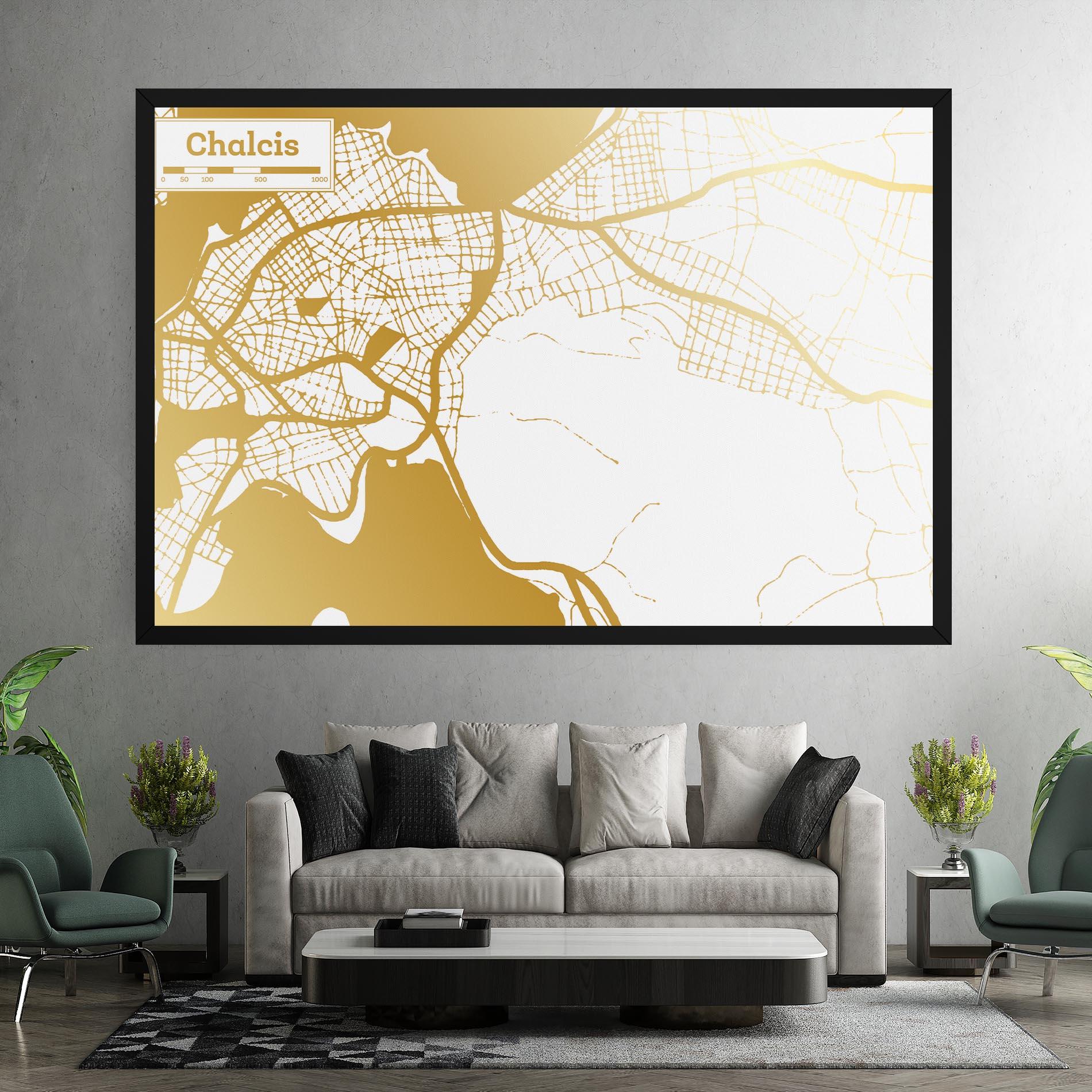 Картина на платно Chalcis Gold Map mockup 7
