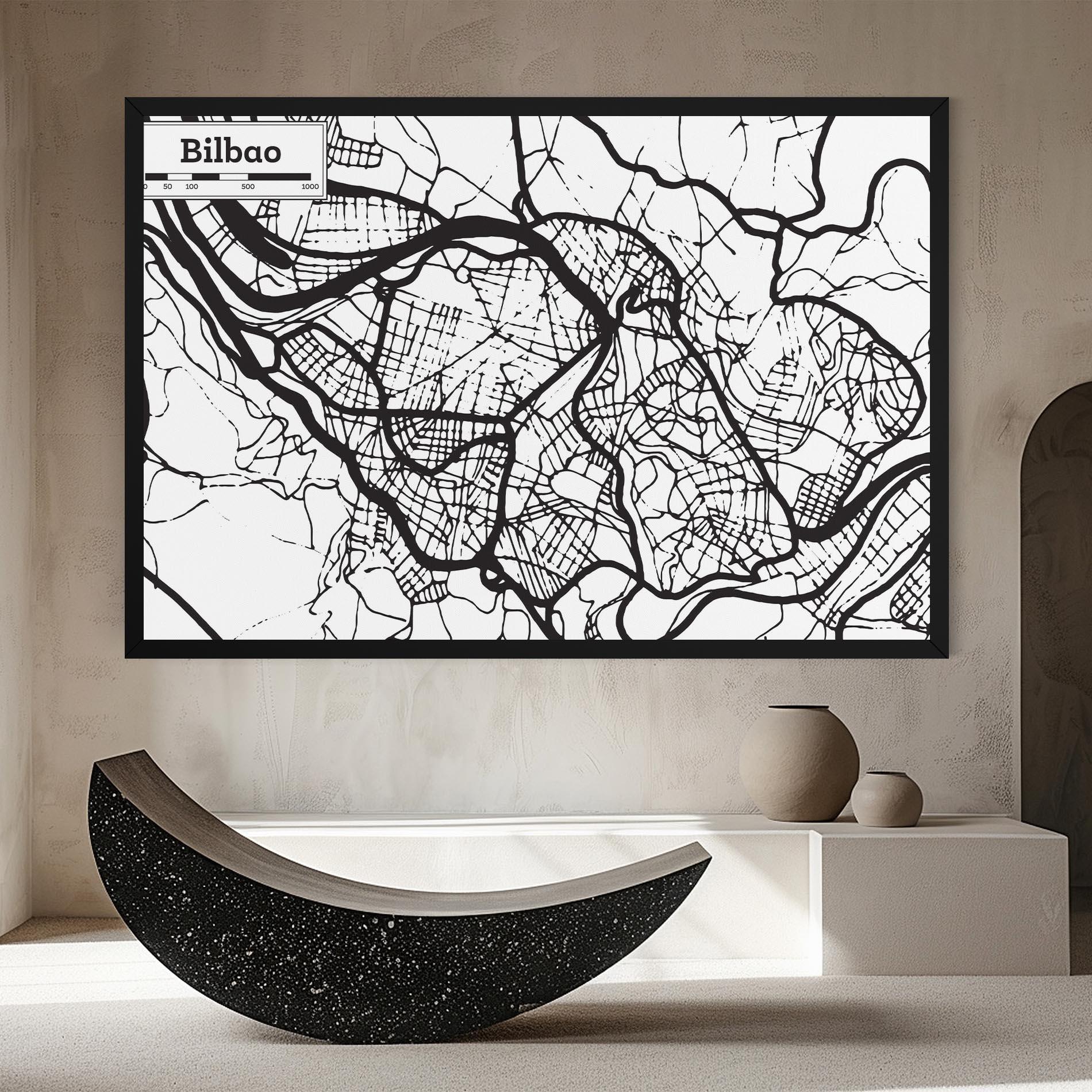 Картина на платно Bilbao Map mockup 8