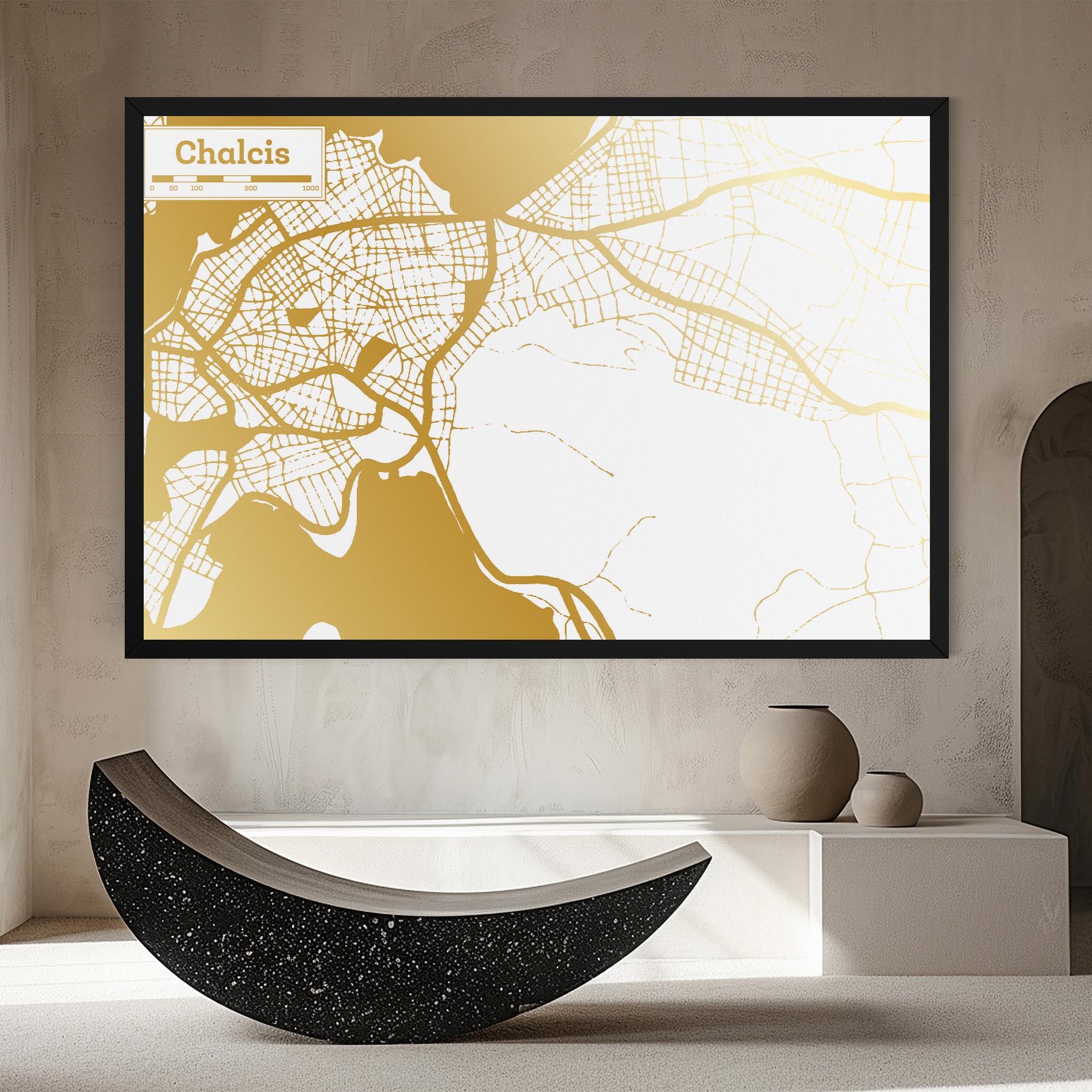 Картина на платно Chalcis Gold Map mockup 8