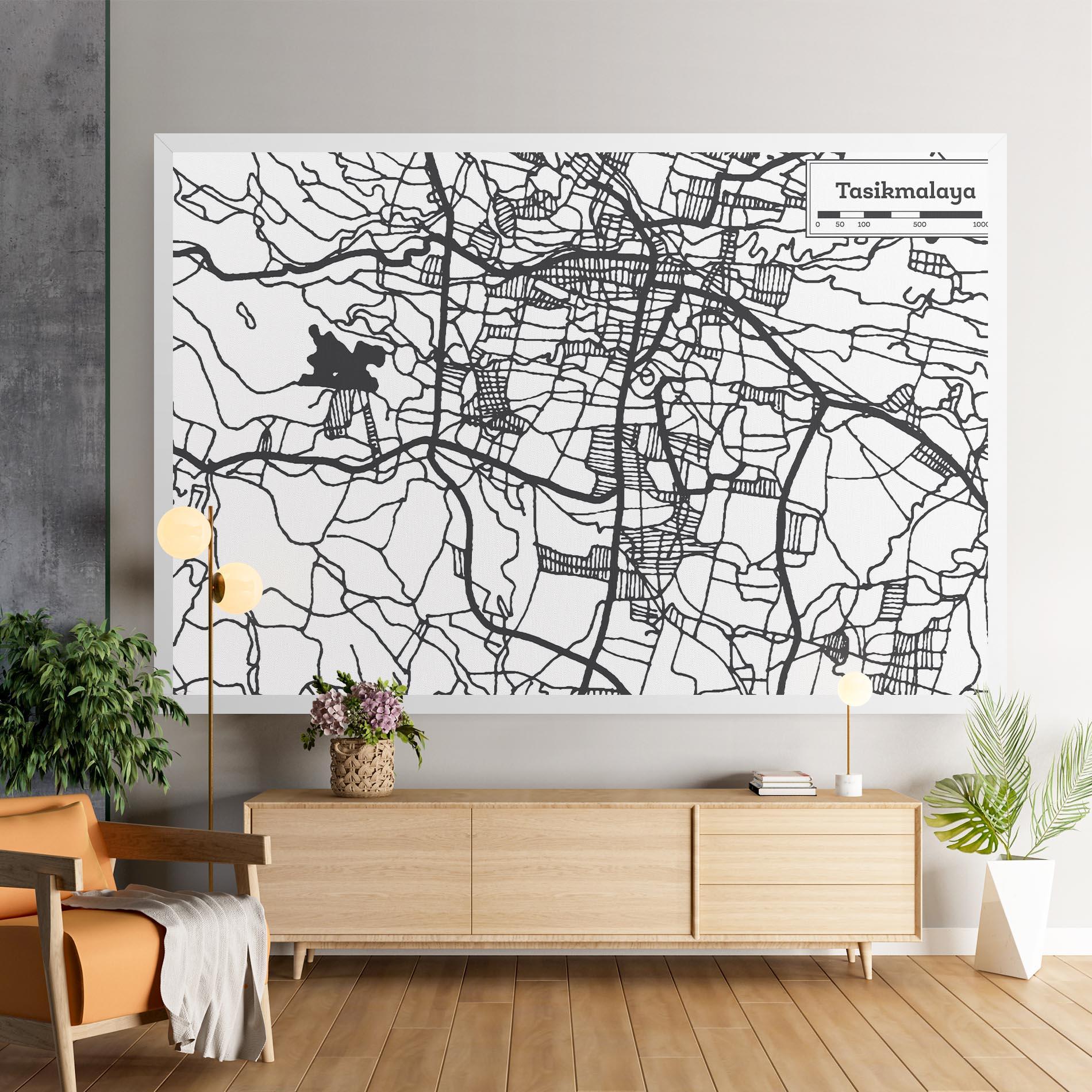 Картина на платно Tasikmalaya Map mockup 9