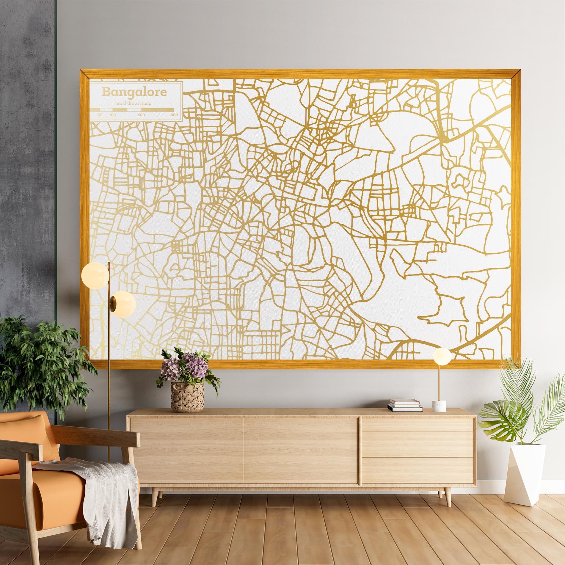 Картина на платно Bangalore Map mockup 9
