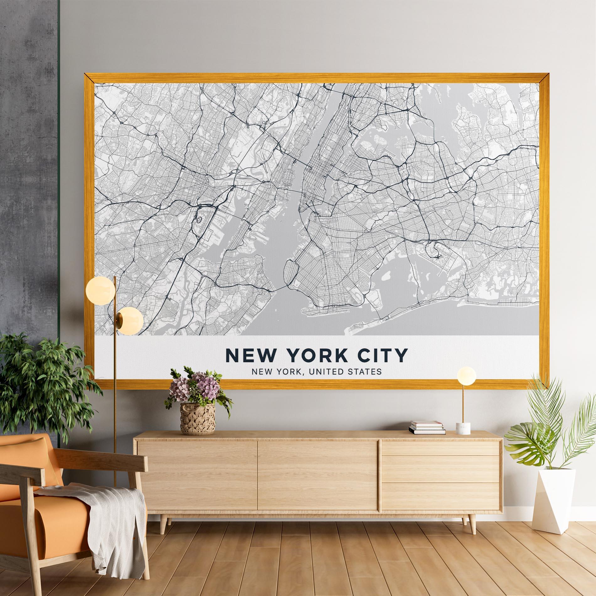 Картина на платно New York Map mockup 9