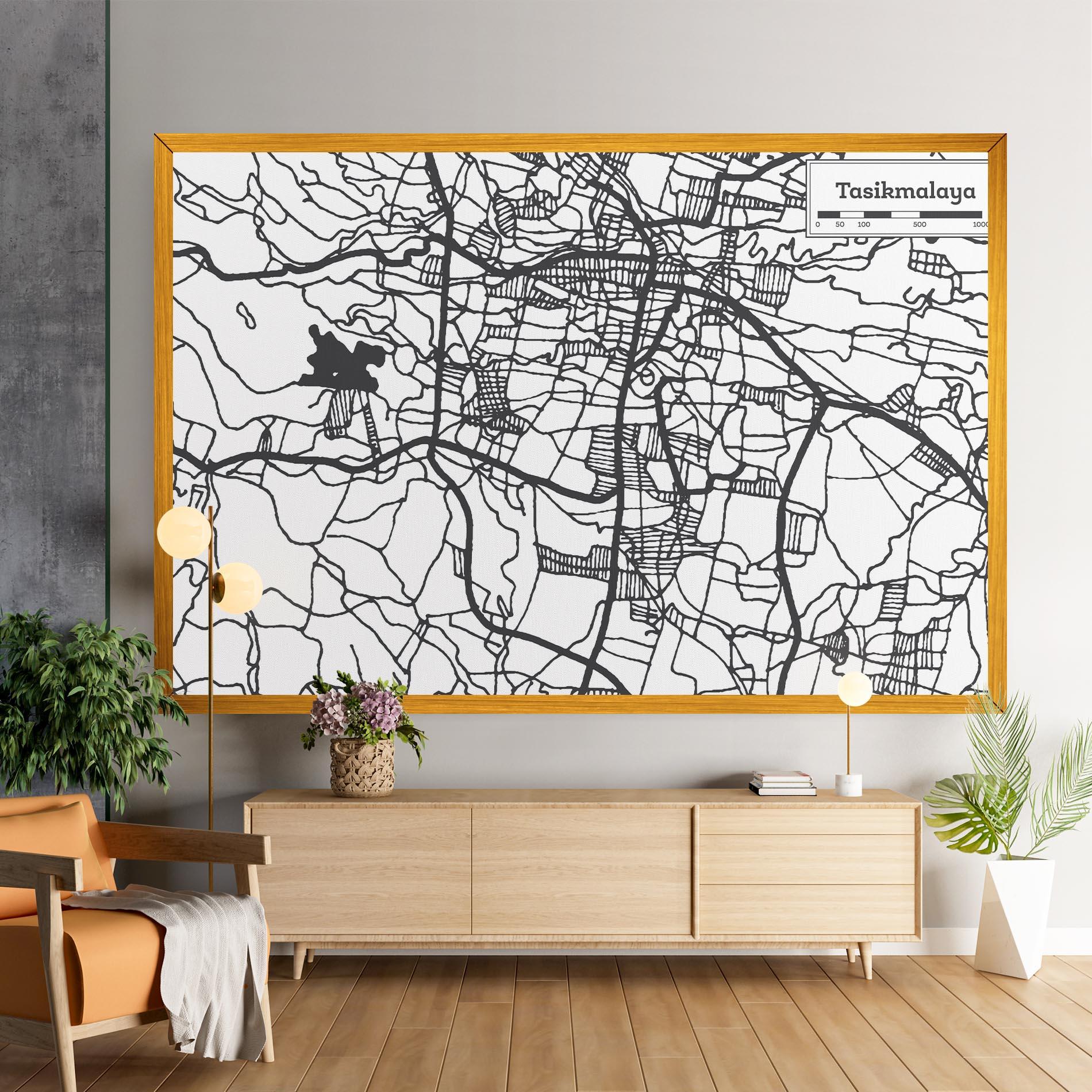 Картина на платно Tasikmalaya Map mockup 9