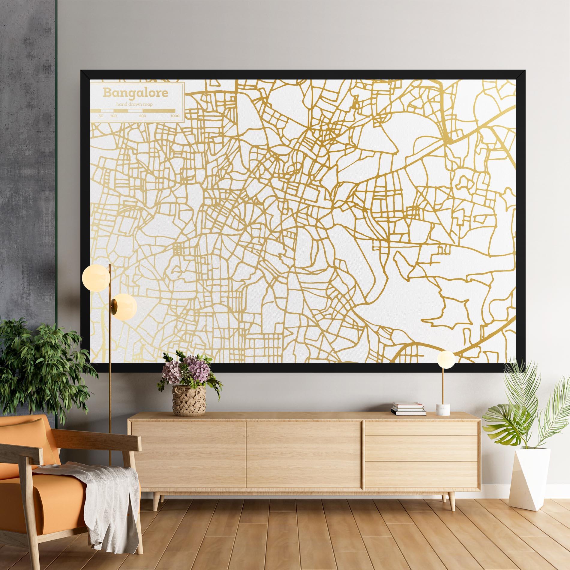 Картина на платно Bangalore Map mockup 9
