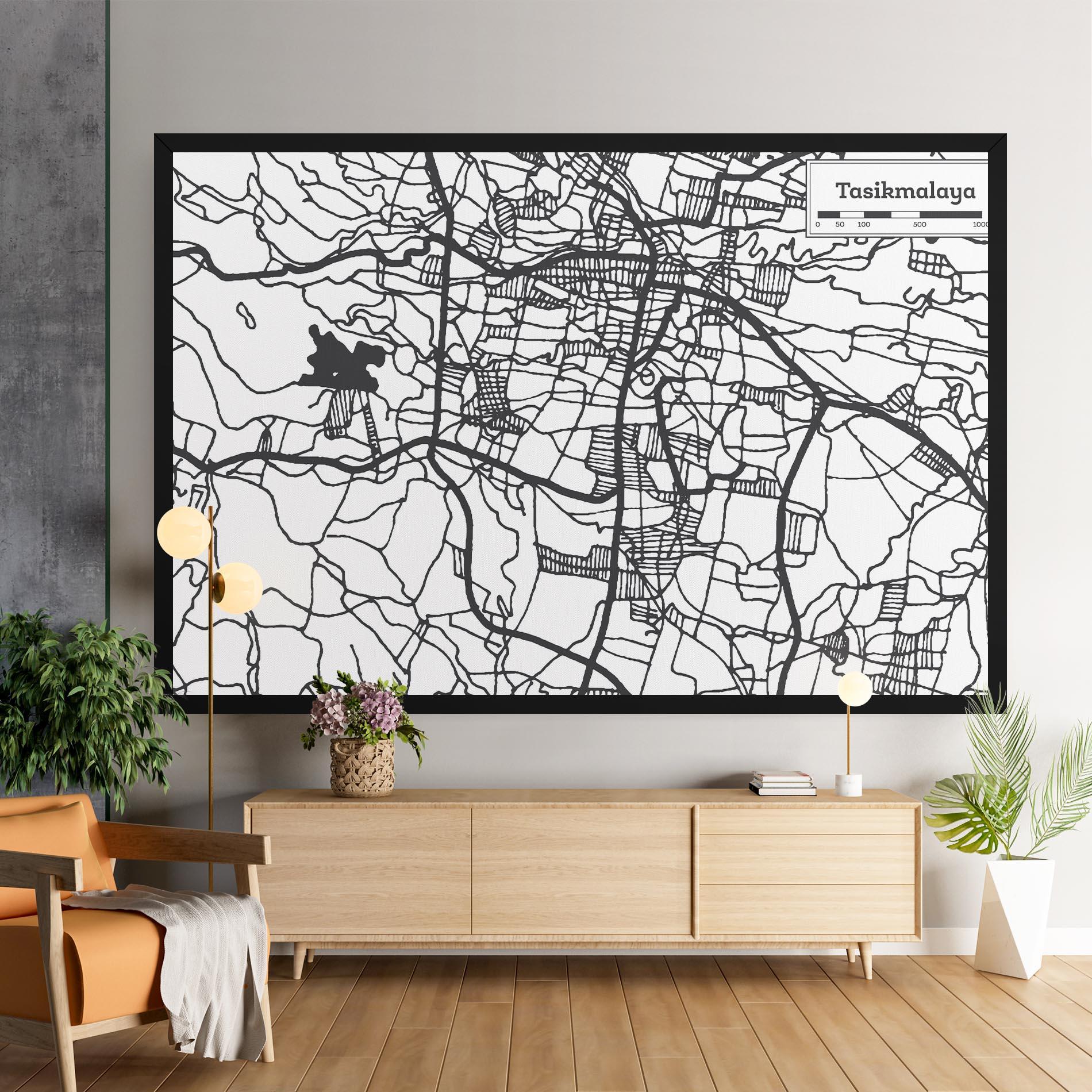 Картина на платно Tasikmalaya Map mockup 9