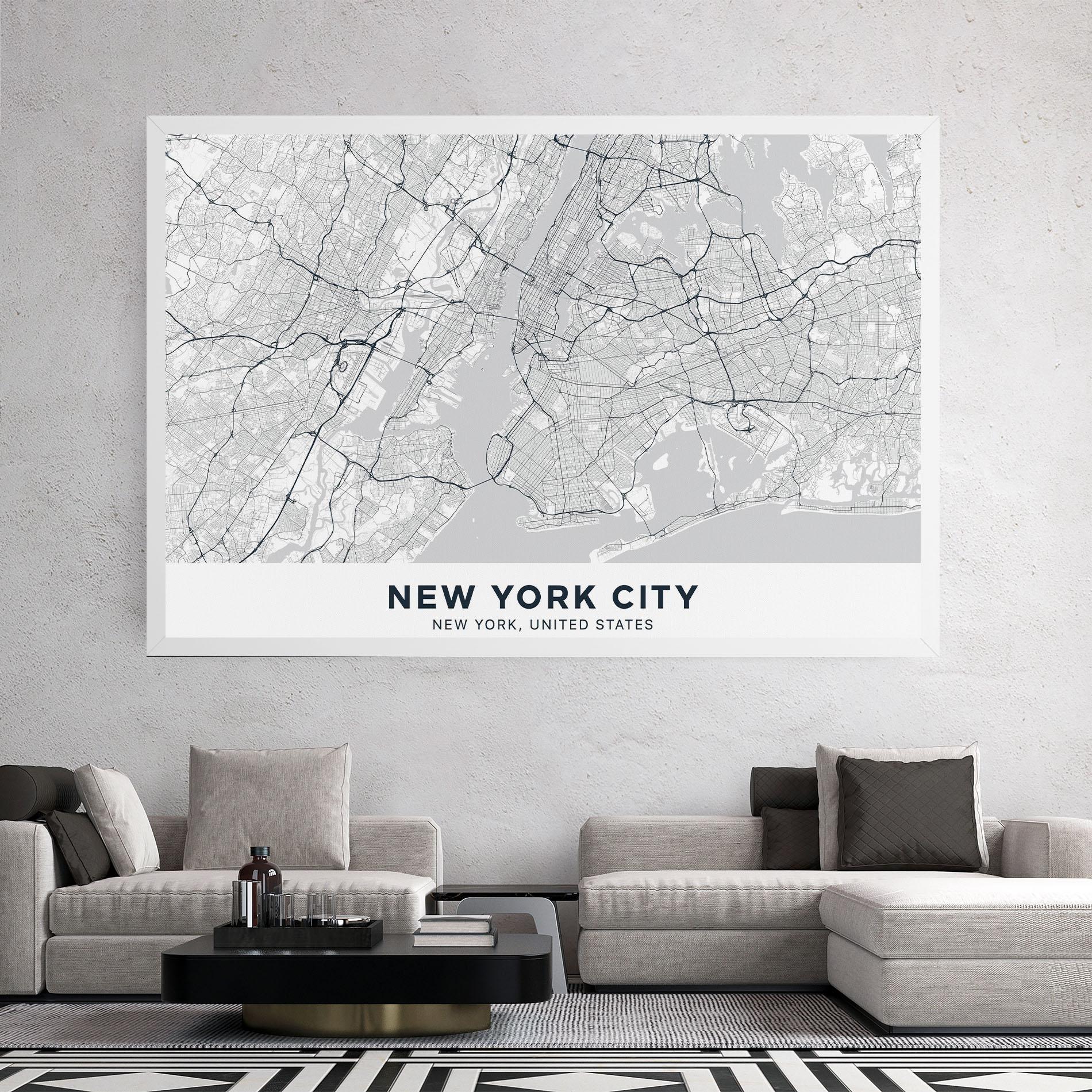 Картина на платно New York Map mockup 2