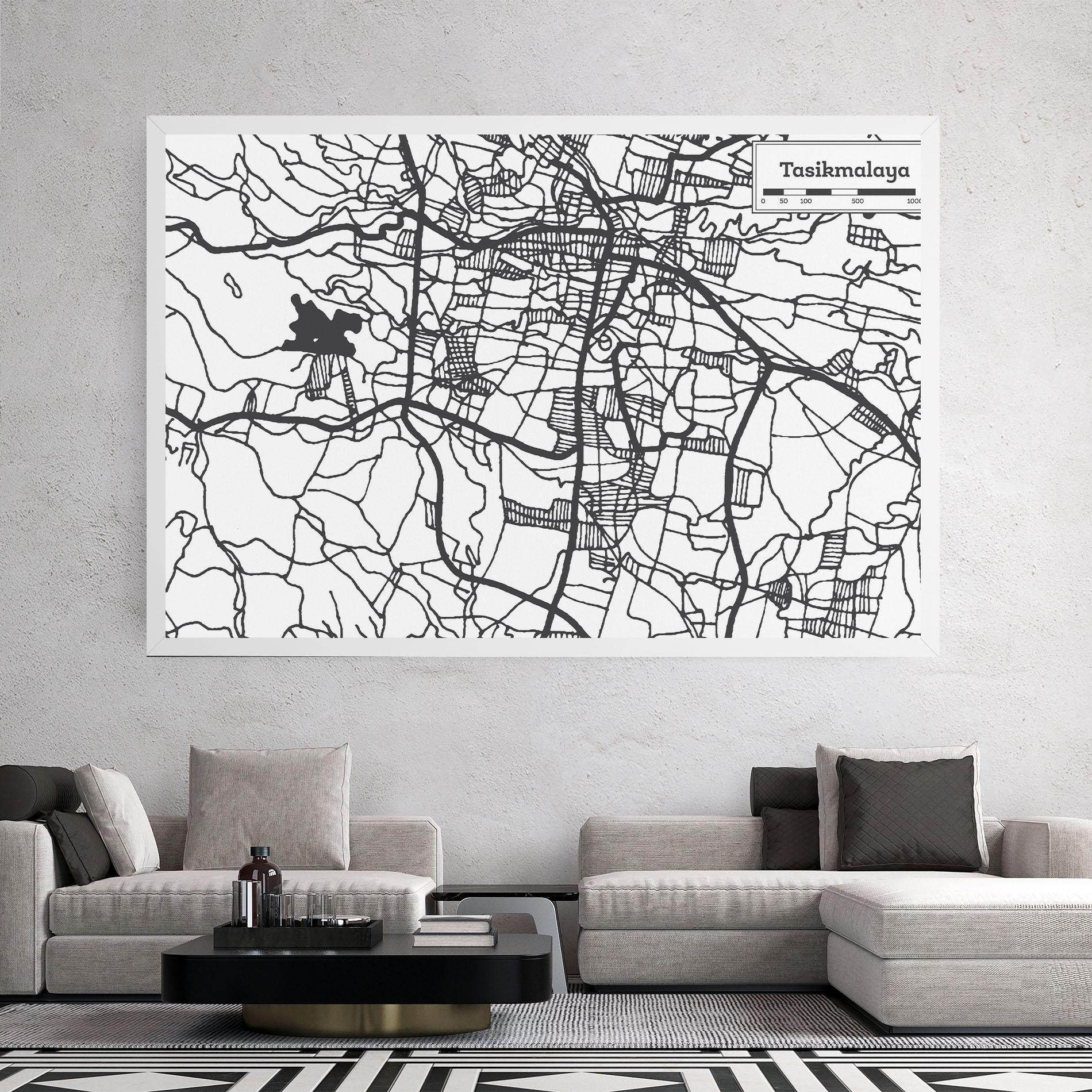 Картина на платно Tasikmalaya Map mockup 2