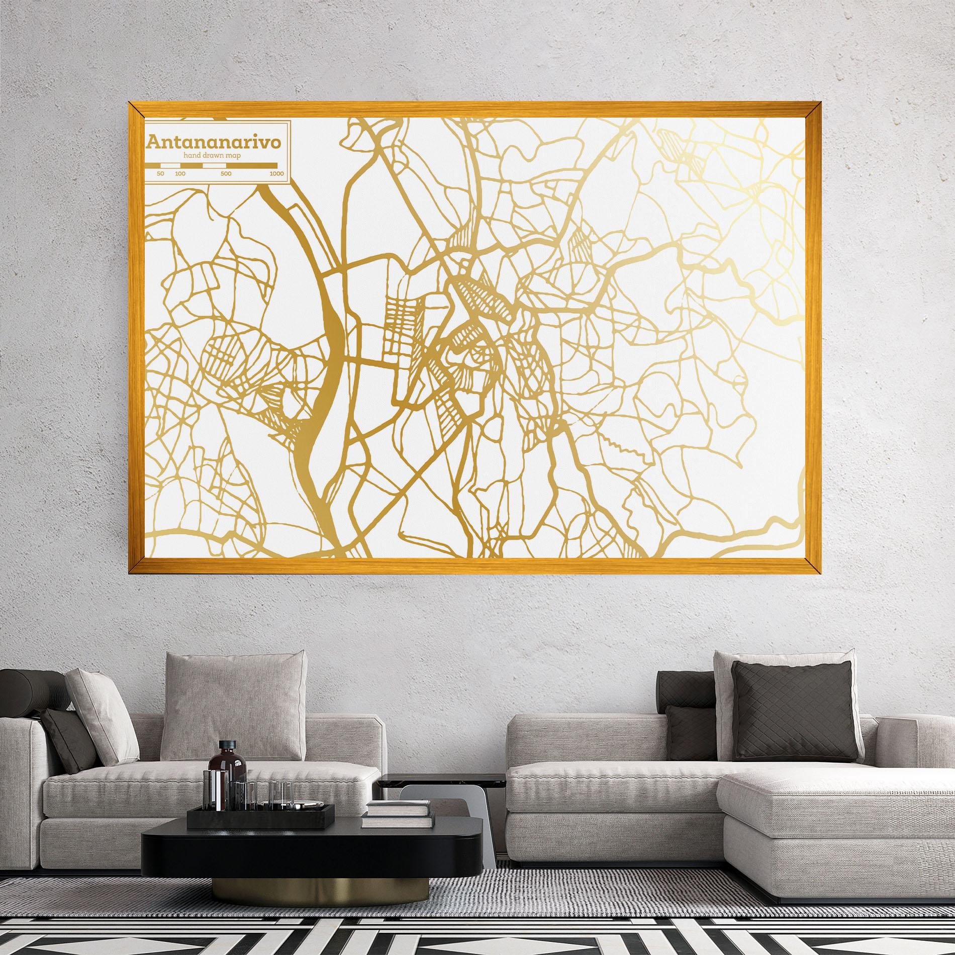 Картина на платно Antananarivo Map mockup 2