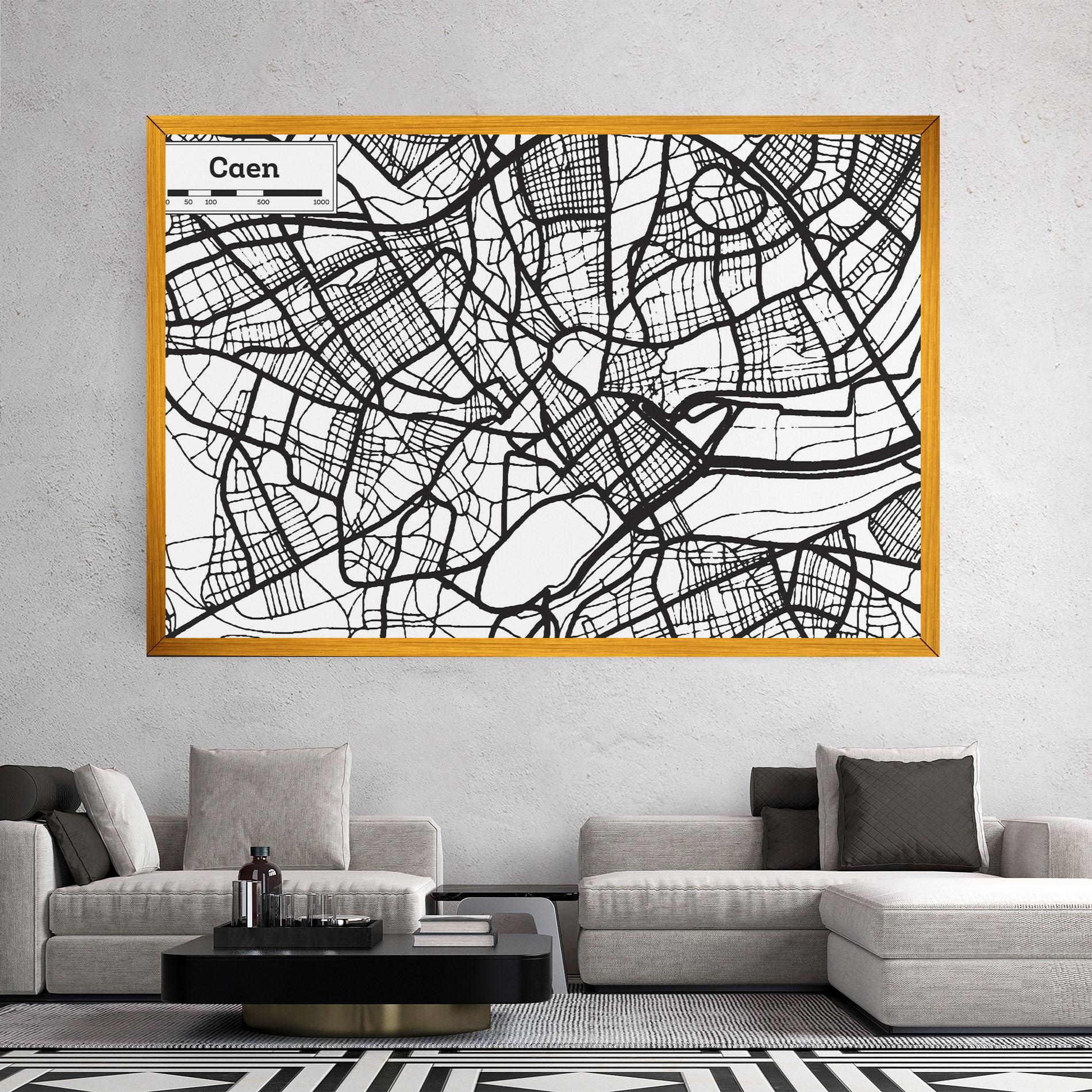 Картина на платно Caen Map mockup 2