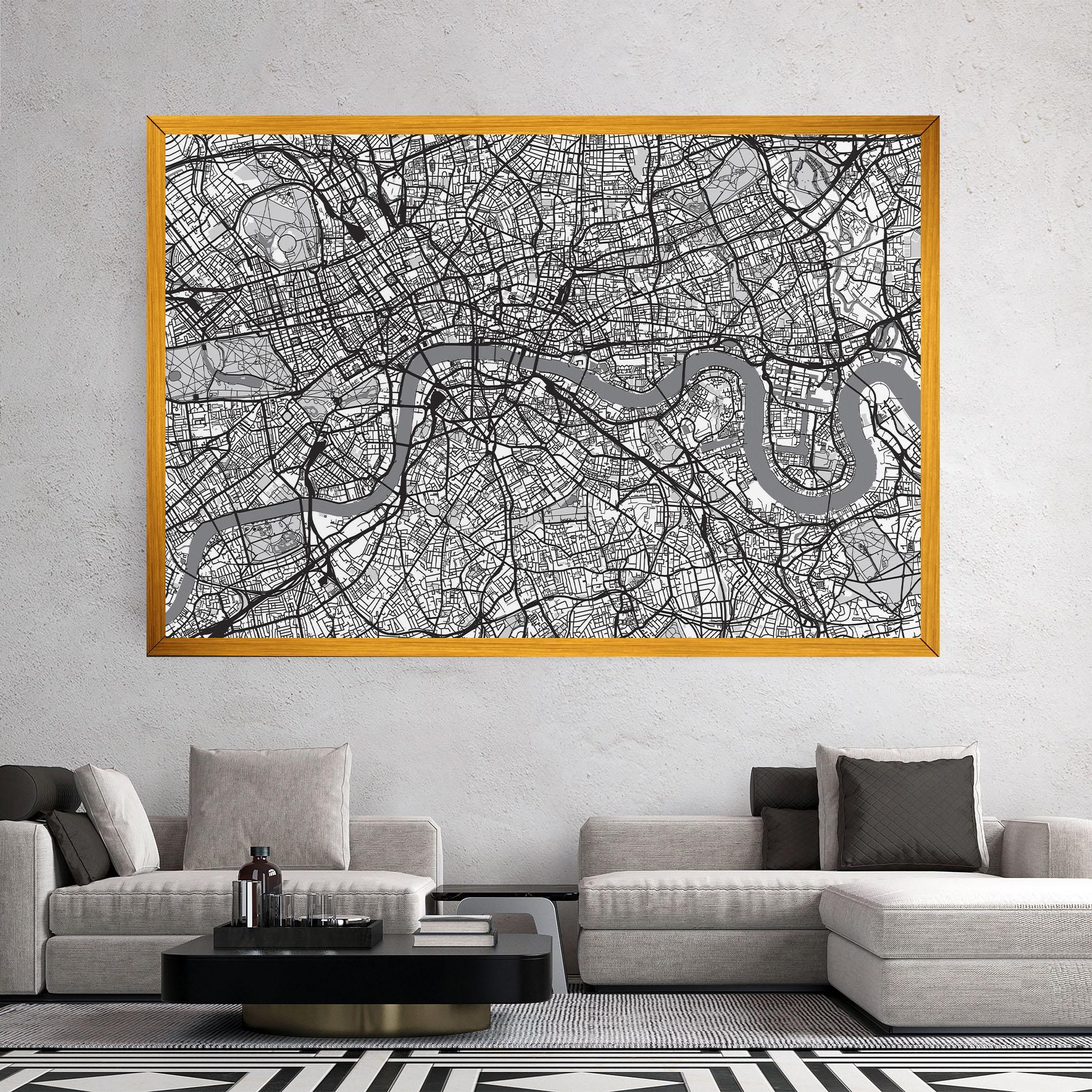 Картина на платно City Map mockup 2