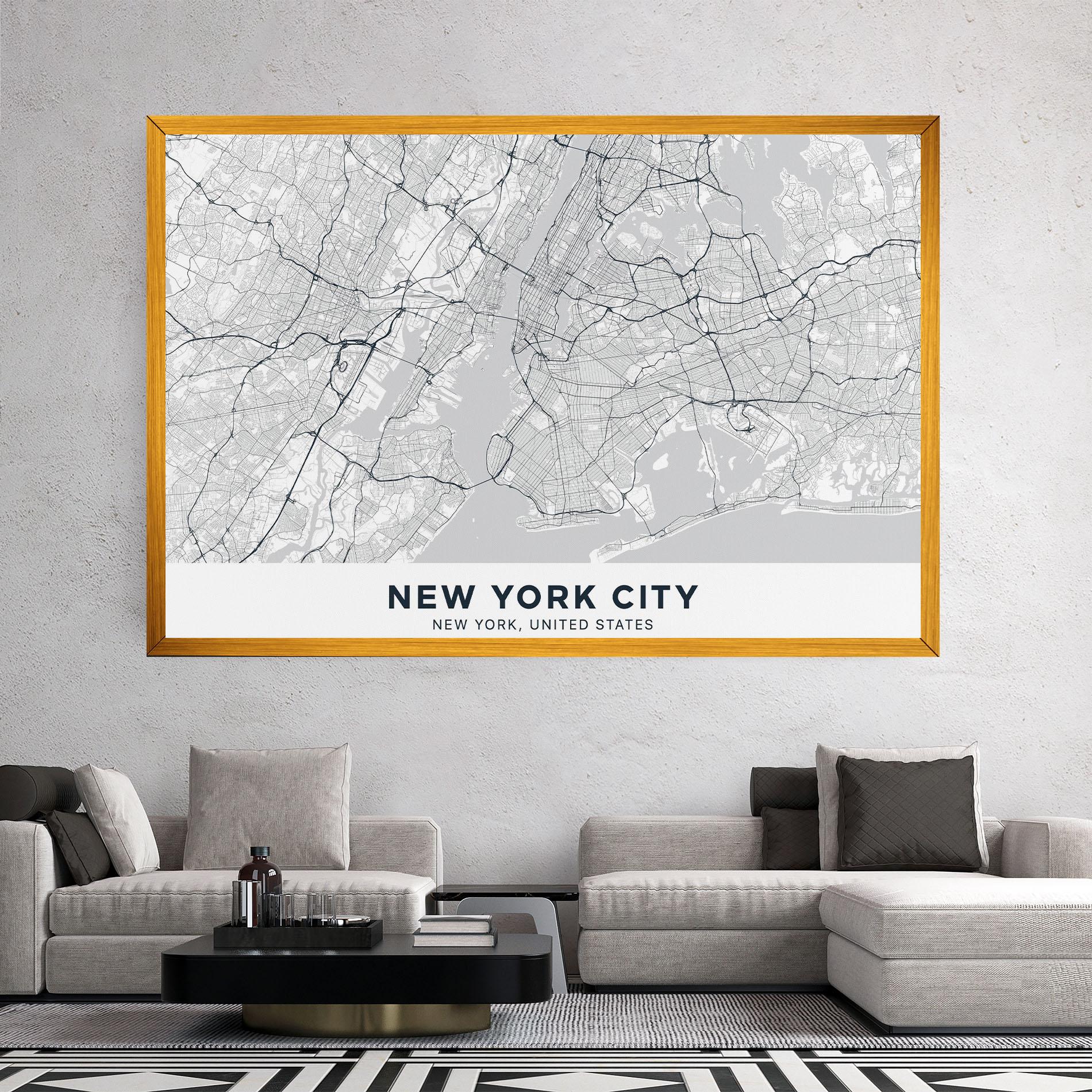 Картина на платно New York Map mockup 2