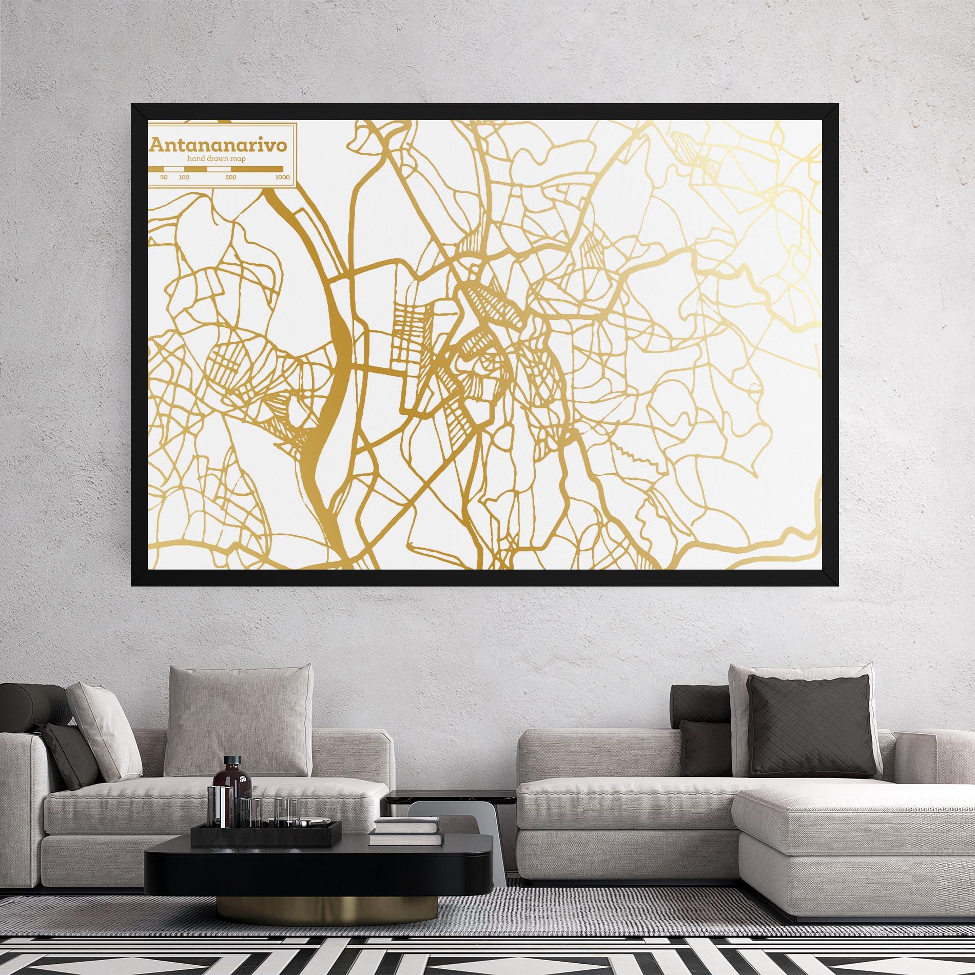 Картина на платно Antananarivo Map mockup 2