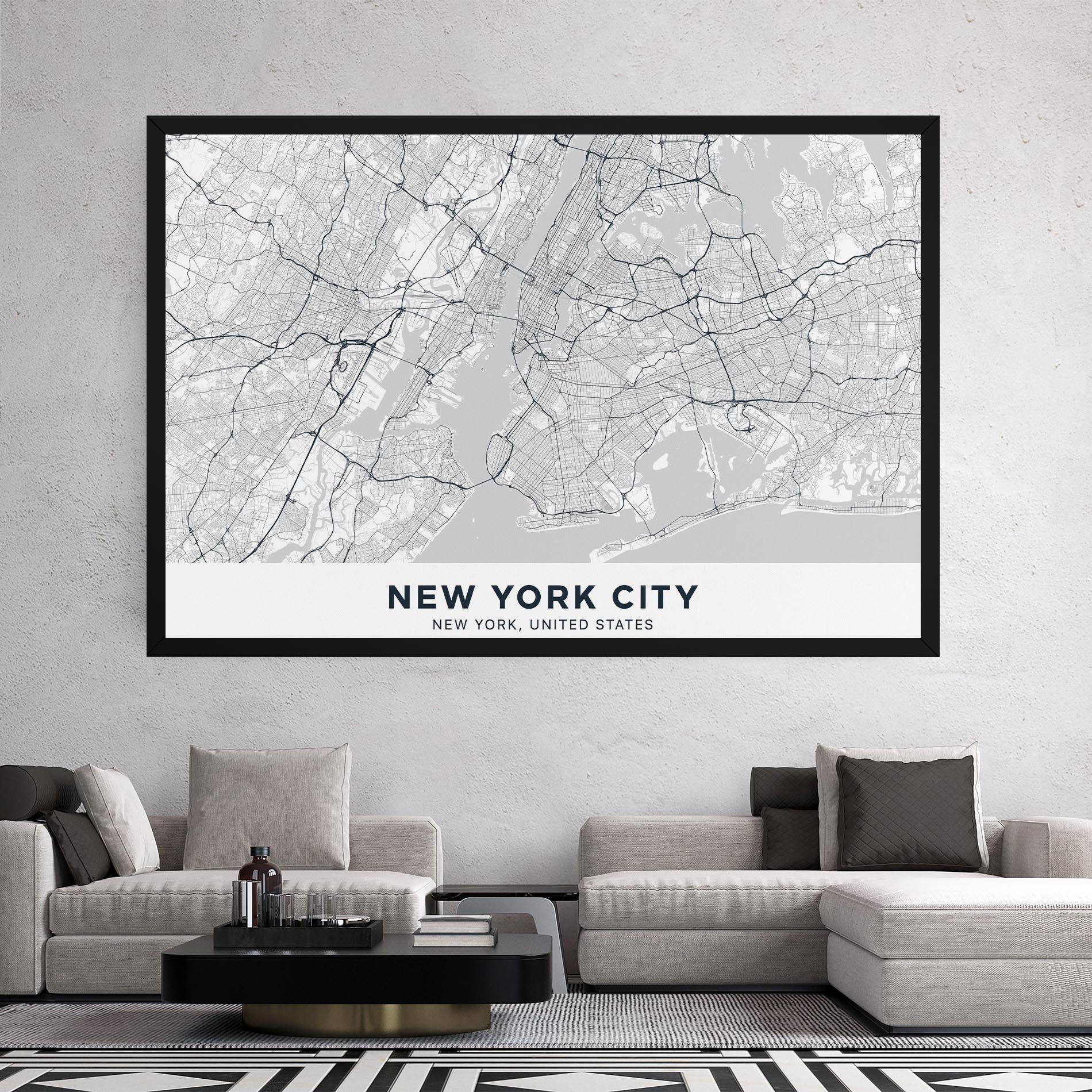 Картина на платно New York Map mockup 2